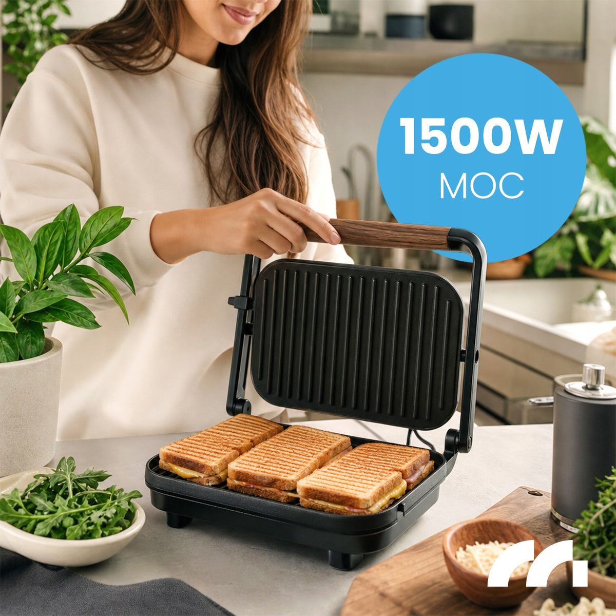 GRILL ELECTRIC SANDWICH TOASTER PANINI TOASTER FOLDING NON-STICK Packaging status original