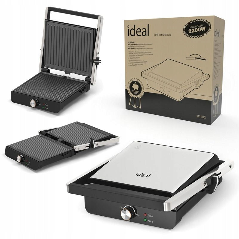 GRILL ELECTRIC TOASTER 2200W CONTACT STRONG FOLDING LARGE