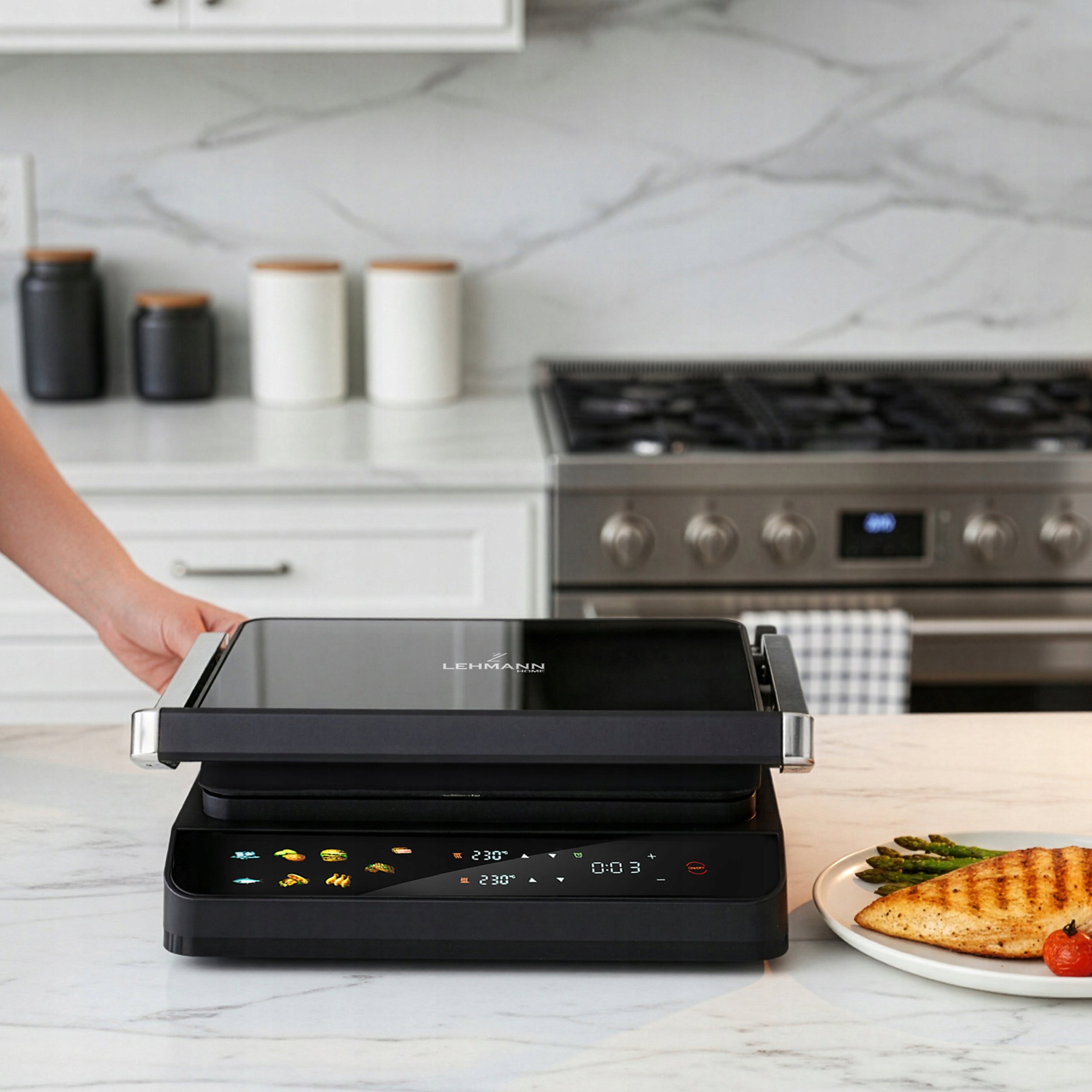 GRILL ELECTRIC TOASTER FOLDING TOASTER FOR SANDWICHES PANINI TIMER 2000W Manufacturer code GRILL ELEKTRYCZNY OPIEKACZ DO PANINI KANAPEK