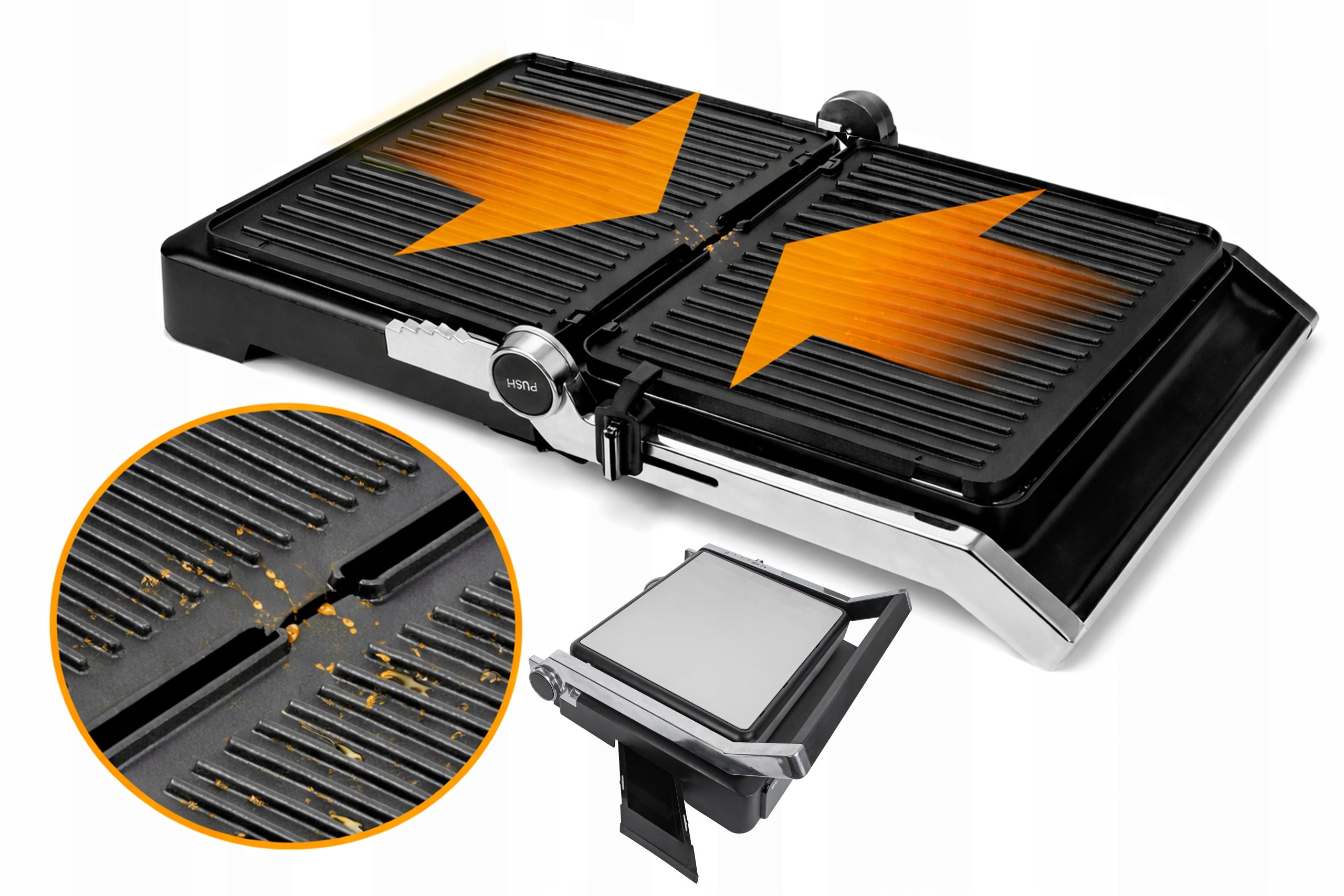 GRILL ELECTRIC TOASTER LARGE GRILLING AREA XXL 2500W Dominant color silver/gray