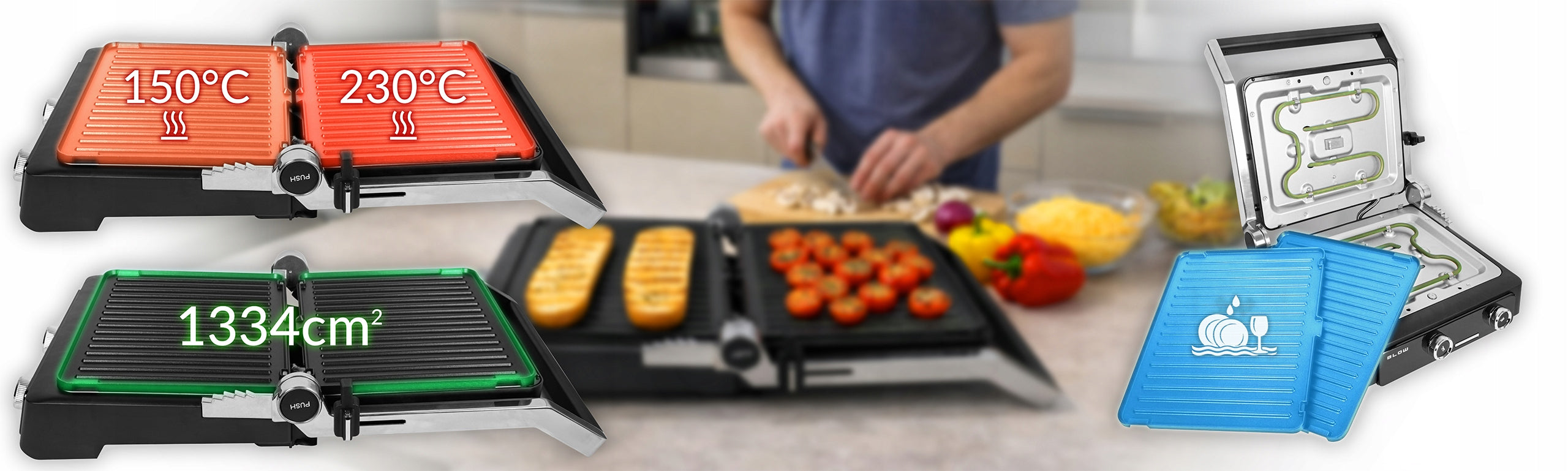 GRILL ELECTRIC TOASTER LARGE GRILLING AREA XXL 2500W Packaging status original