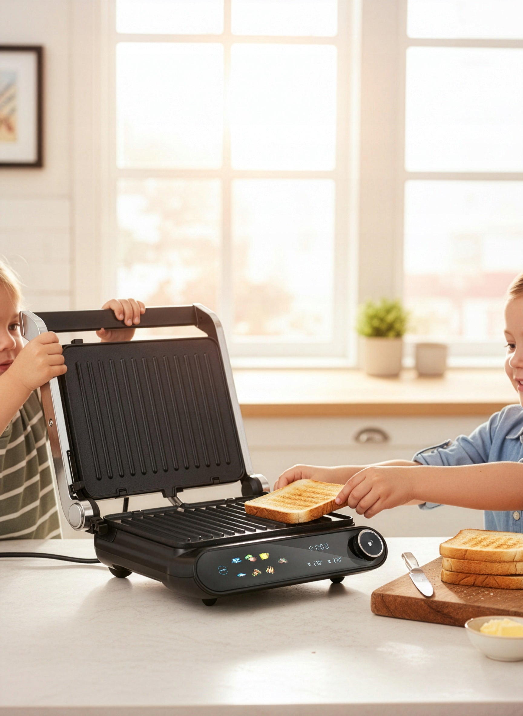 GRILL ELECTRIC TOASTER OVEN FOR PANINI SANDWICHES FOLDING TIMER 2200W Model GRILL ELEKTRYCZNY OPIEKACZ LEHMANN ROTTI 2200W