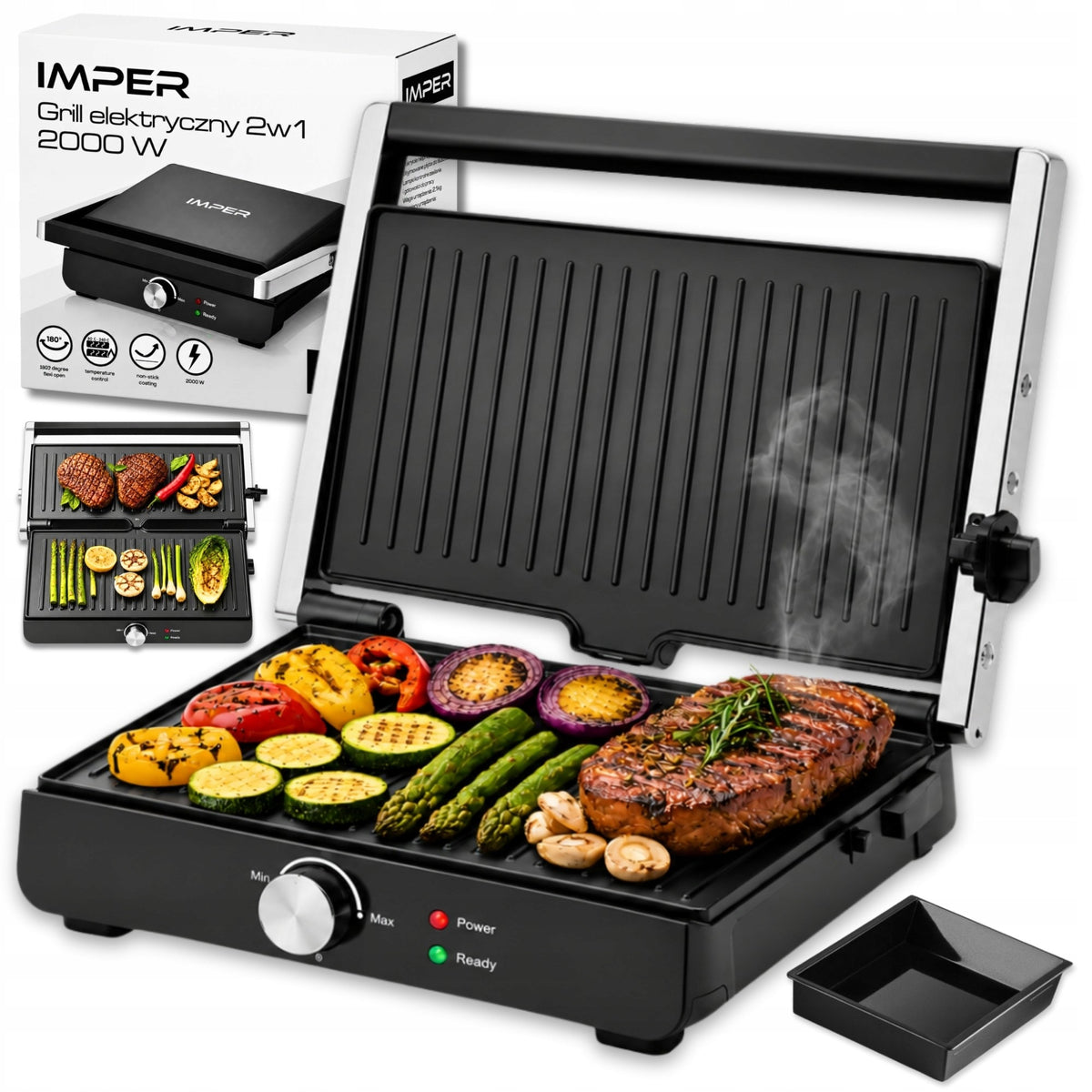 GRILL TOASTER ELECTRIC TOASTER FOR PANINI SANDWICHES FOLDING LARGE 2000W