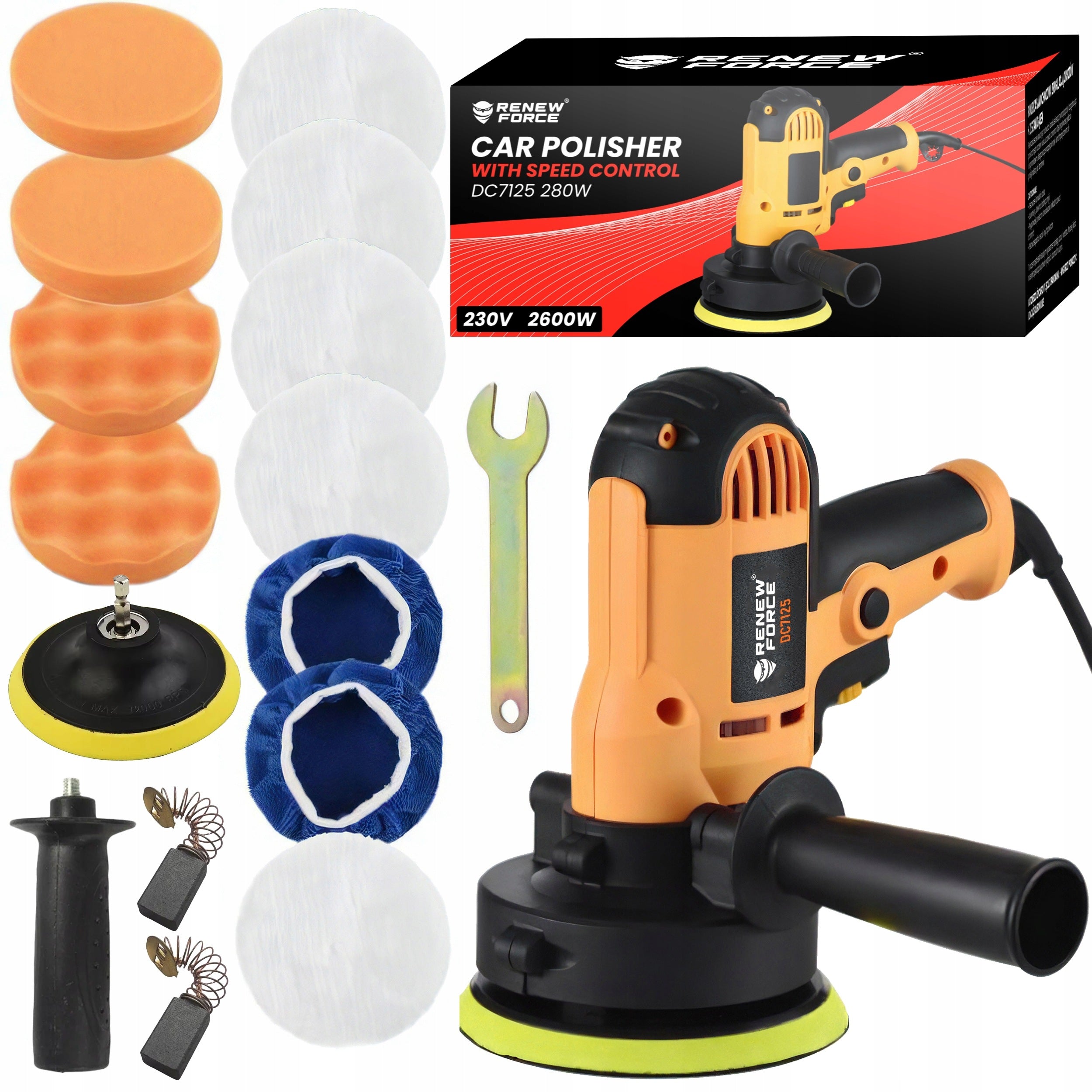 GRINDER CAR POLISHER POLISHING MACHINE SPONGE SET 600-3700 RPM