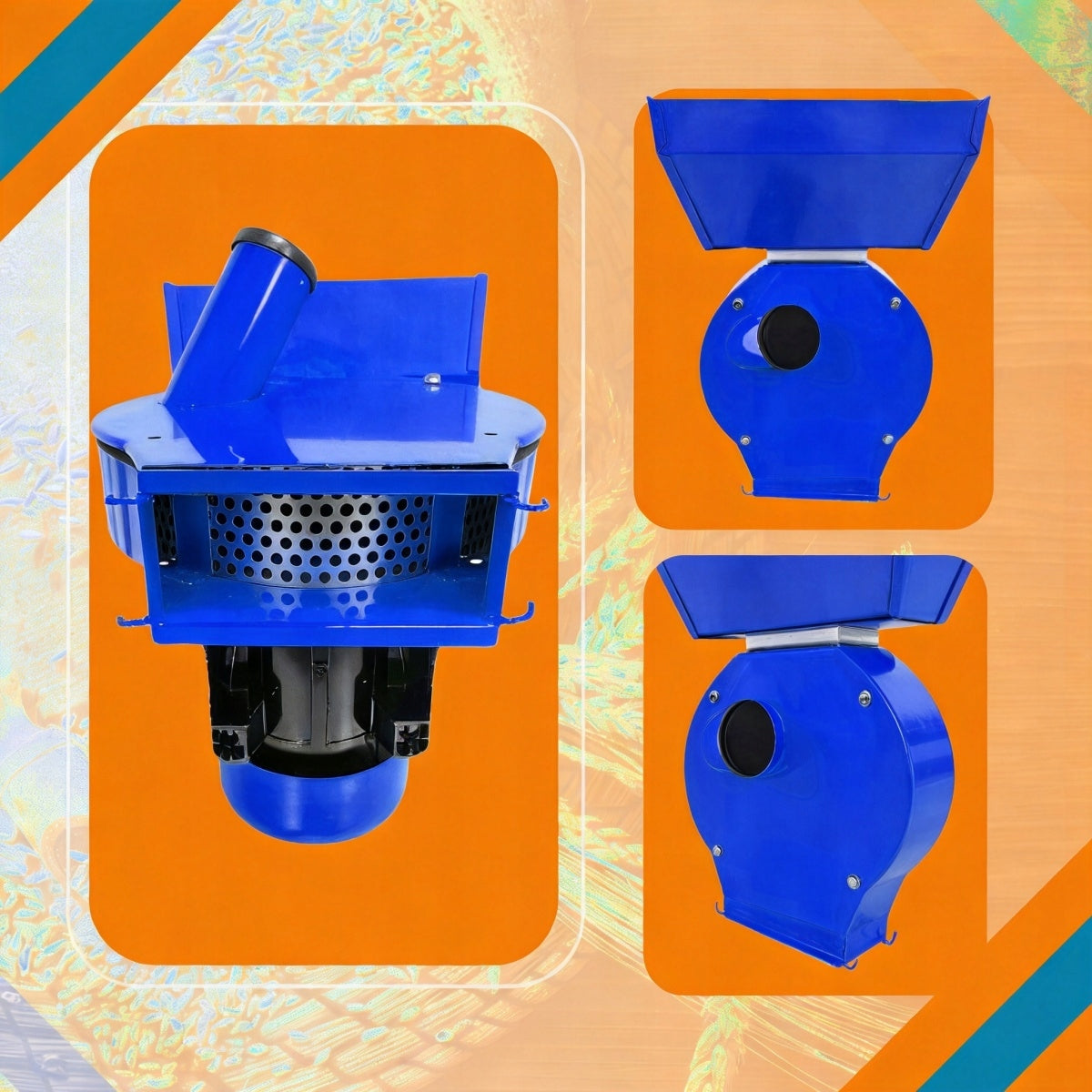 GRINDER GRAIN SHOT BLASTING MACHINE FEED 1.1 kW 4 X SIEVE SHREDDER Dominant color blue