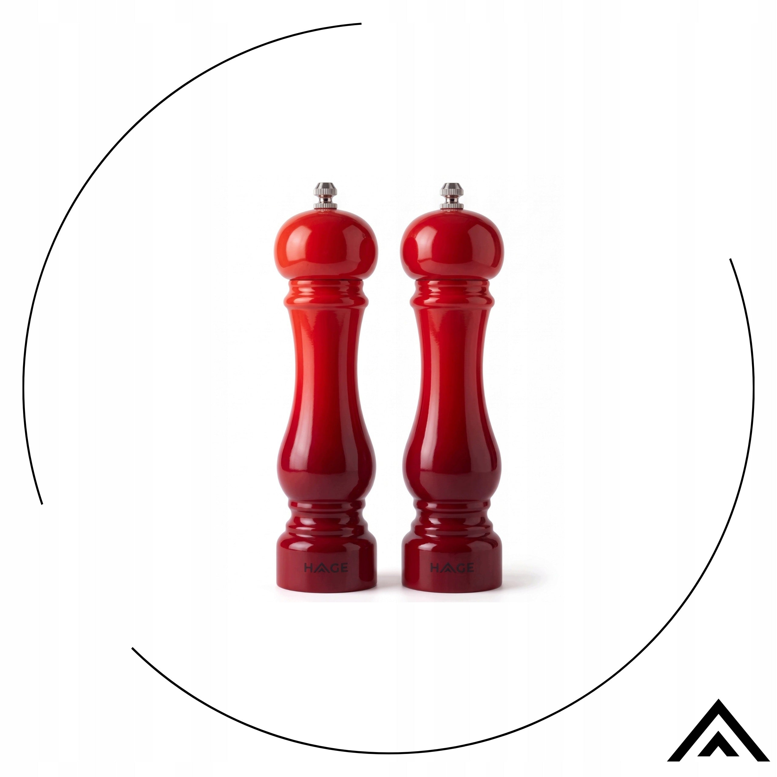 GRINDER SALT AND PEPPER GRINDERS HAND CERAMIC FILAMENT RED 2 PCS. Packaging status original