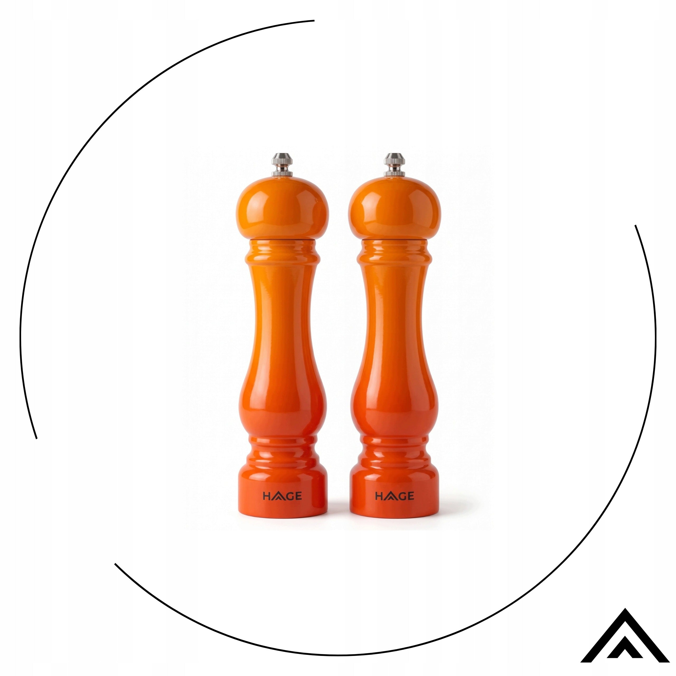 GRINDER SALT AND PEPPER GRINDERS HANDHELD CERAMIC ORANGE HEATER 2 PACK Packaging status original