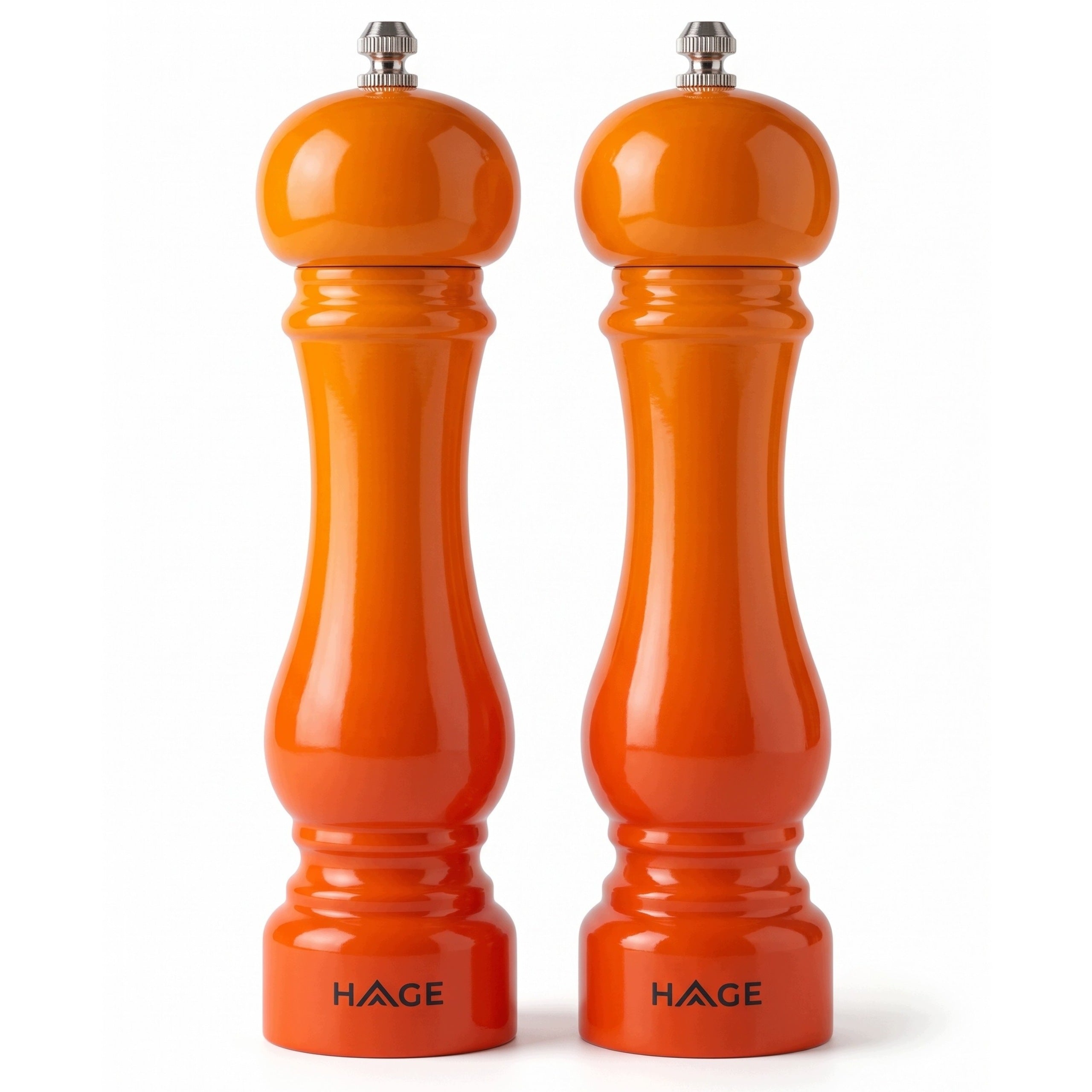 GRINDER SALT AND PEPPER GRINDERS HANDHELD CERAMIC ORANGE HEATER 2 PACK