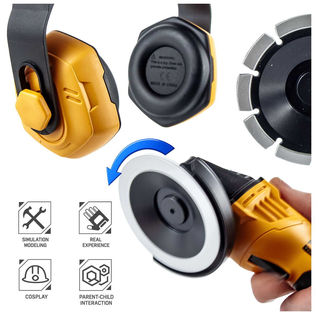 GRINDER Toy FOR CHILDREN FULL SET XXL MOVEMENT AND Sound WITHOUT Battery Manufacturer code MEGADIDI ZESTAW NARZĘDZI SZLIFIERKA art.2118