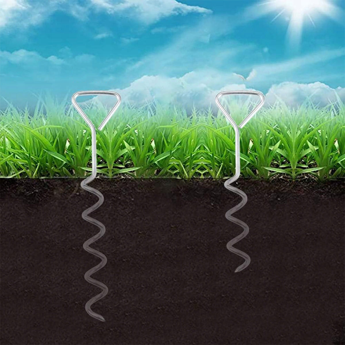 GROUND ANCHOR, TRAMPOLINE ANCHOR, GROUND ANCHOR FOR SCREWING TRAMPOLINE Packaging status original