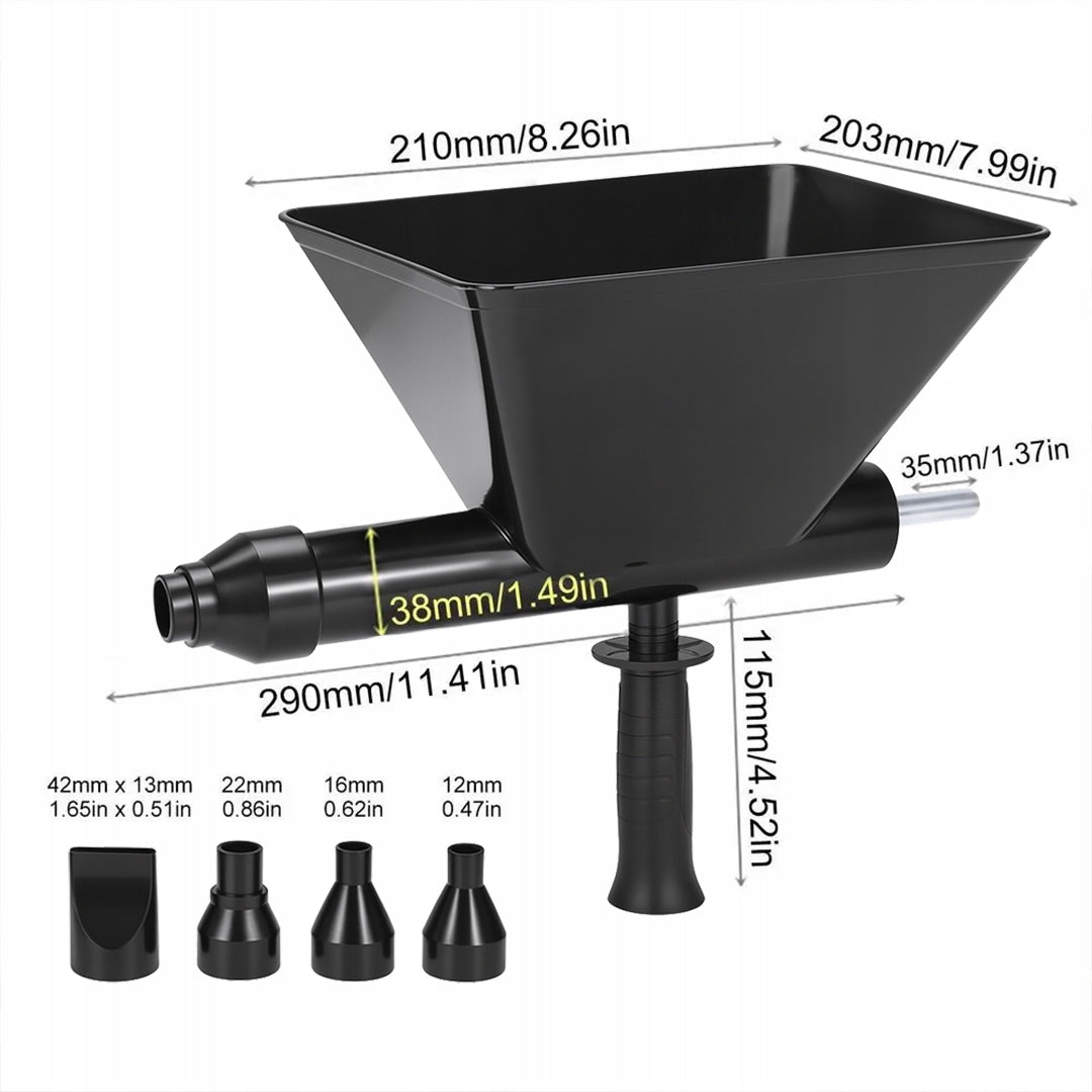 GROUT GUN SEALING MACHINE FOR DRILL ADAPTER + 4 NOZZLES Packaging status original