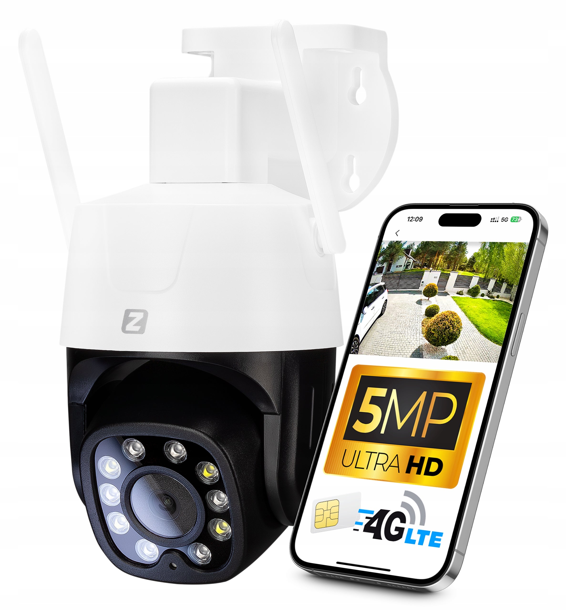 GSM / WIFI 4G LTE SIM 5MPx 5MP AUDIO Rotating IP Camera, CHARACTER DETECTION