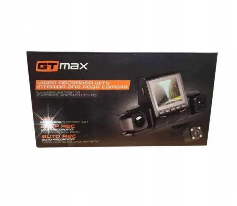 GTmax Video Recorder with Interior Camera and Rear Camera Car Camera