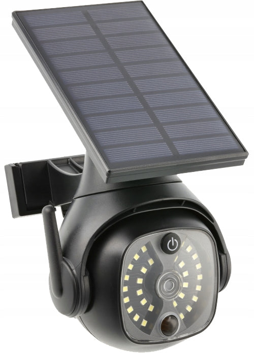 GUARDOS solar LED floodlight, dummy camera, 300lm, 6400K, IP65, GTV Color black