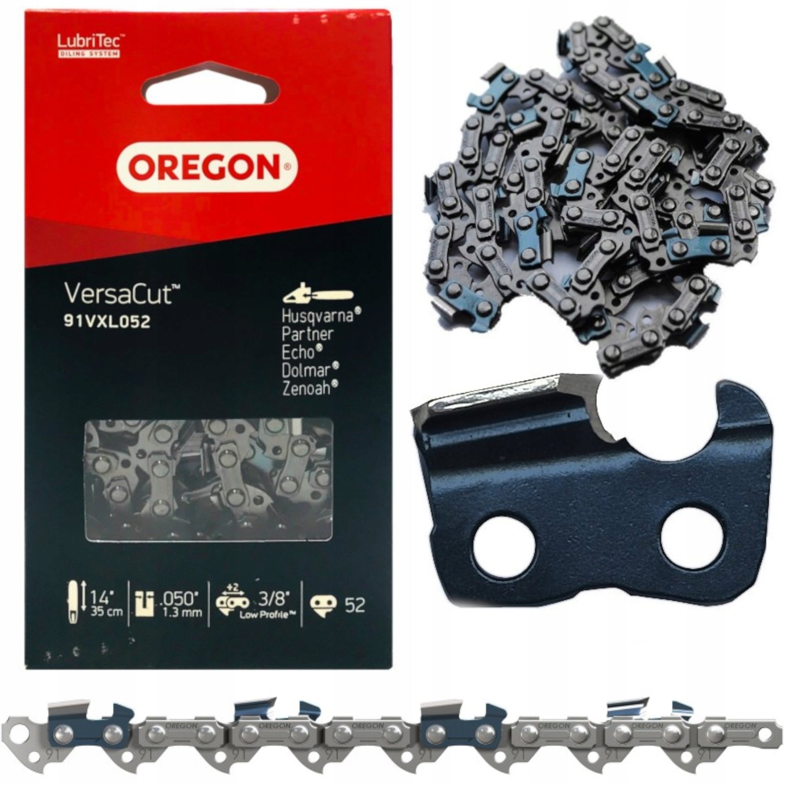 GUIDE 14'' 35 cm 3/8 1,3 52 LINKS + CHAIN PARTNER MAKITA HUSQVARNA Brand Oregon