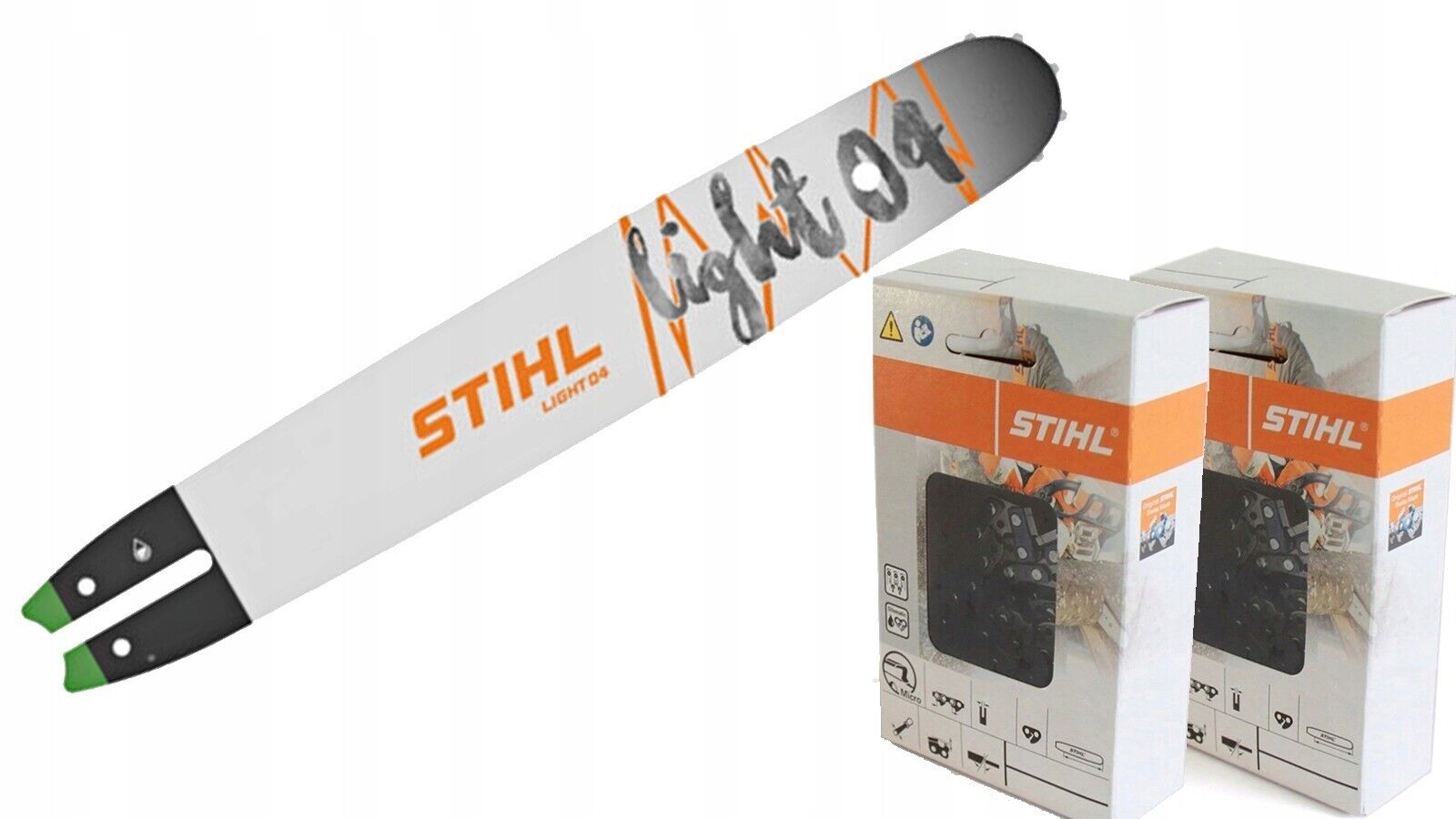 GUIDE 14" 35cm + 2 CHAINS FOR SAW STIHL 50og 3/8 1.3 MS180 MS210 230 Brand Stihl