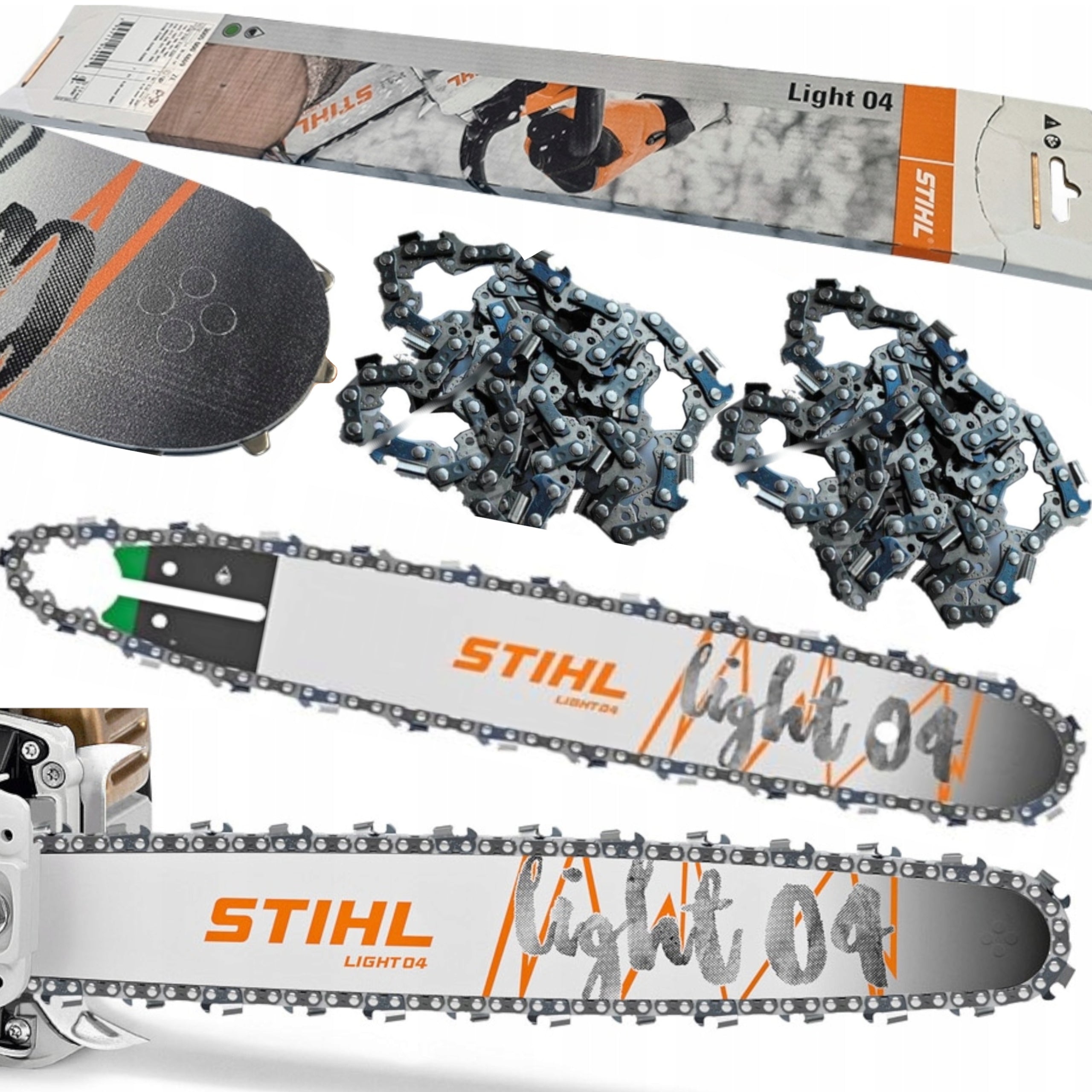 GUIDE 14" 35cm + 2 CHAINS FOR SAW STIHL 50og 3/8 1.3 MS180 MS210 230
