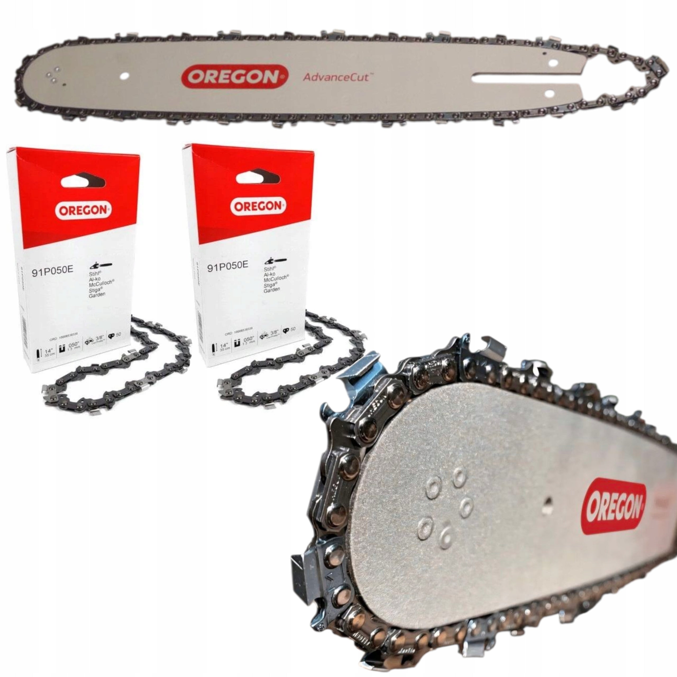 GUIDE 14'' 35cm FOR SAW STIHL 2x CHAIN 50og 3/8 1.3 MS180 MS230 250