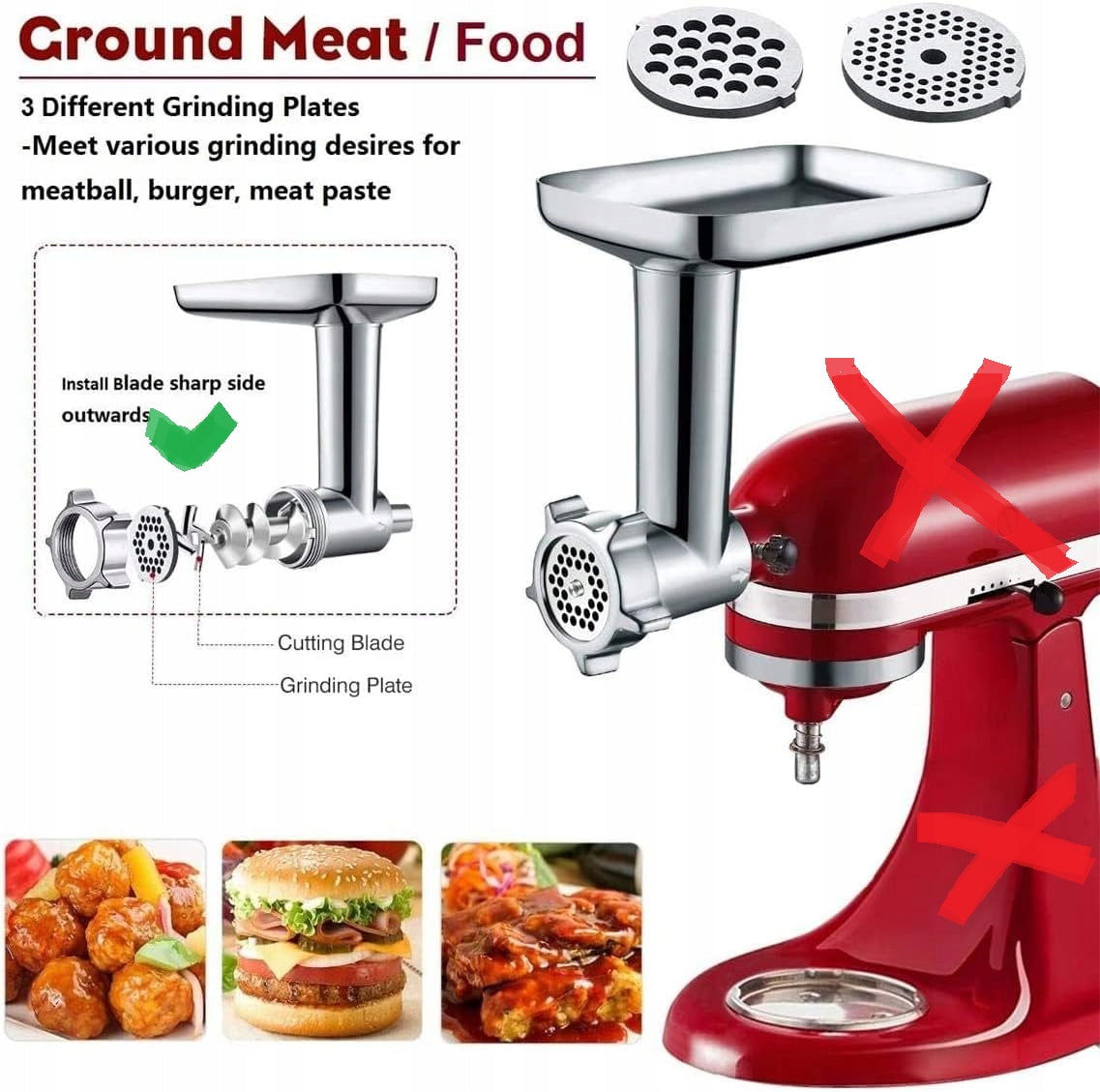 GVODE G1705 Meat Grinder Cover for KitchenAid Stand Mixer Packaging status original