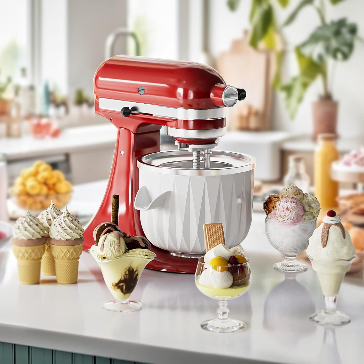 GVODE KitchenAid Ice Cream Attachment 4,5-5QT Ice Cream Machine 2QT Manufacturer code B0BWH3P3TY