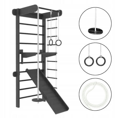 GYMNASTIC LADDER WALL-MOUNTED BLACK WOOD Model Black Wood