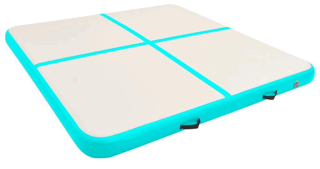 GYMNASTIC MAT ACROBATIC INFLATABLE MATTRESS 200x200x15CM GREEN