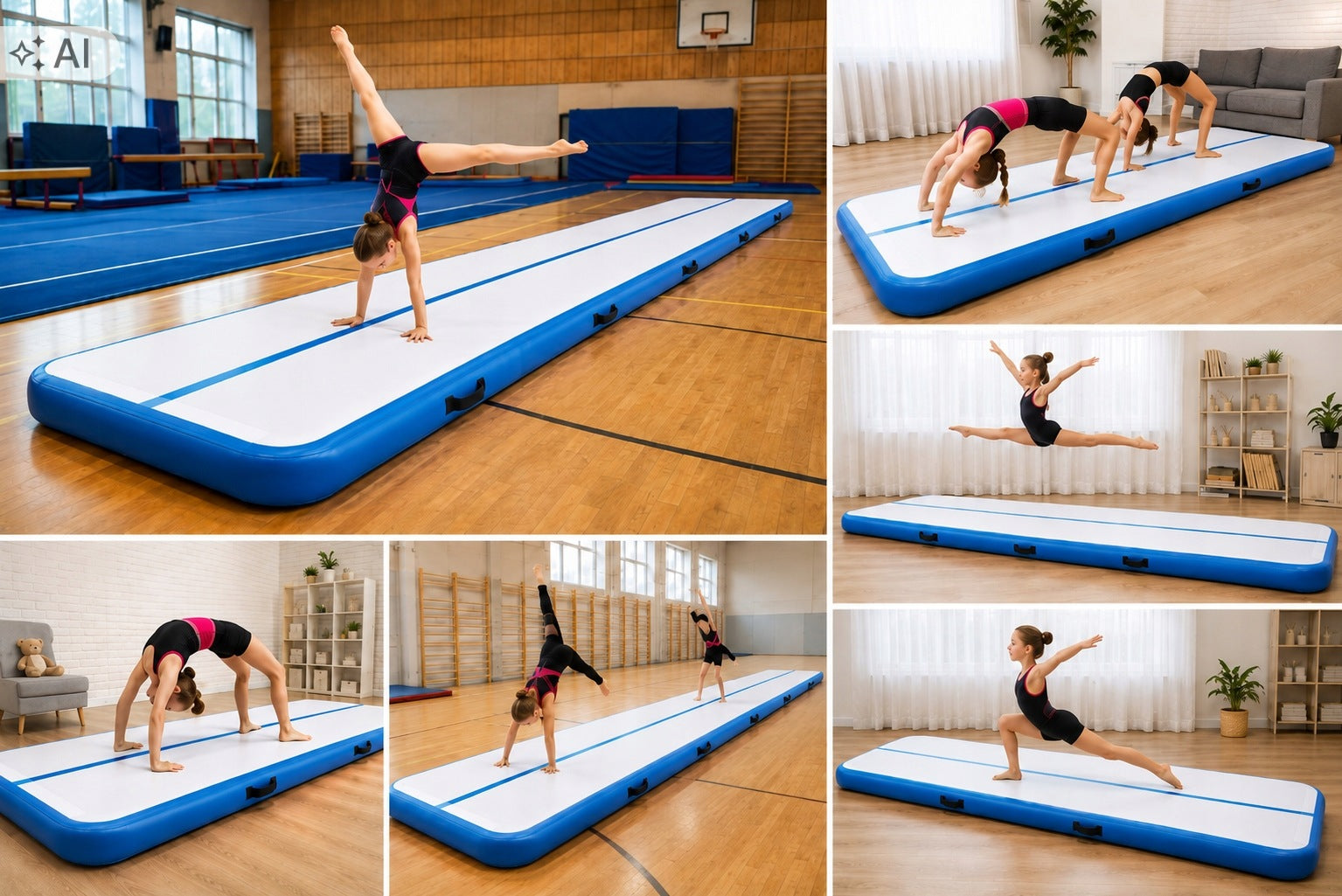 GYMNASTIC MAT Acrobatic Path AIR MAT Inflatable Mattress Pump 4M Packaging status original