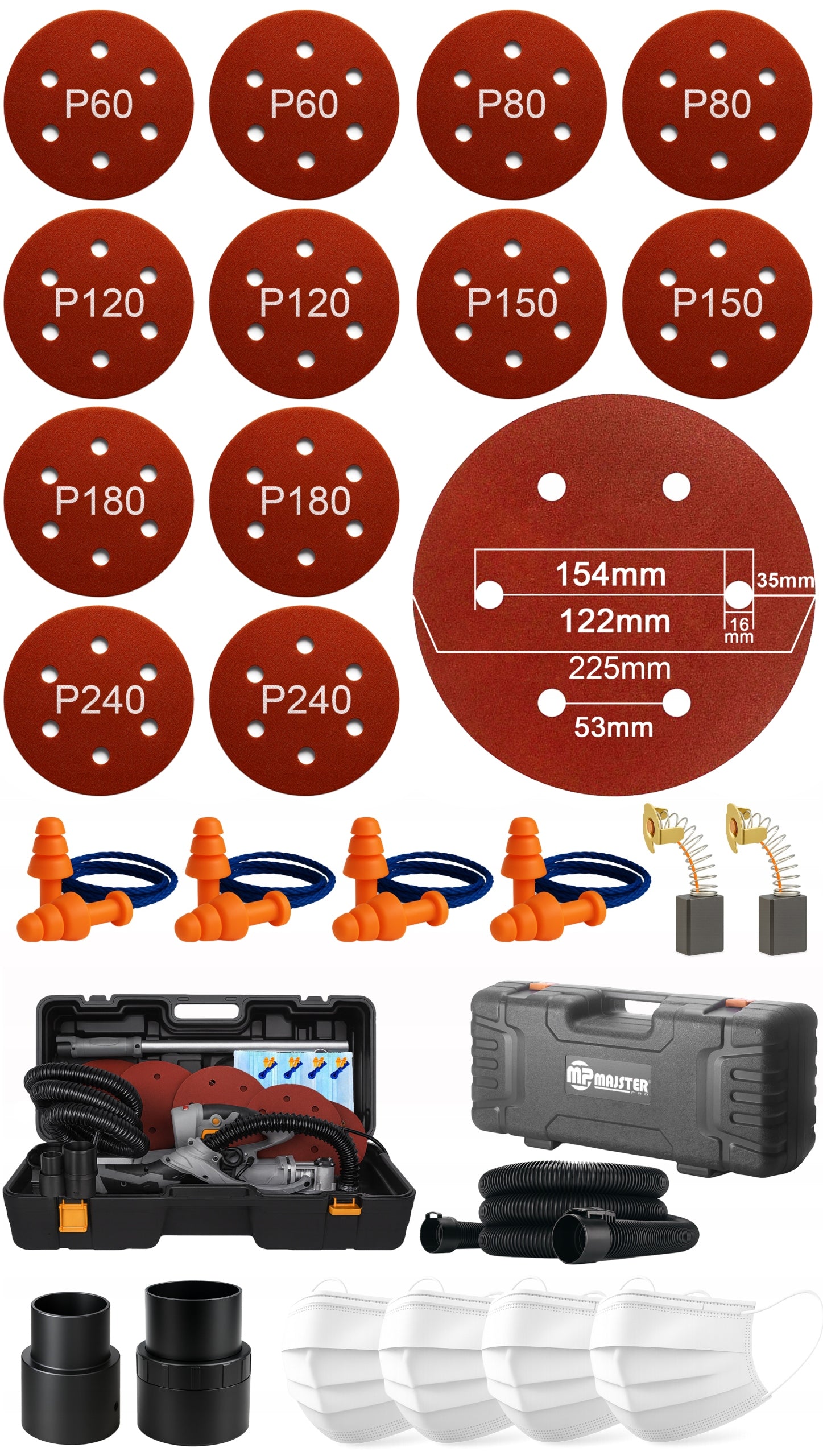 GYPSUM GIRAFFE GRINDER SMOOTHES WALL PLASTER LED SUITCASE Majster PRO MP0016w Maximum power 1700 W