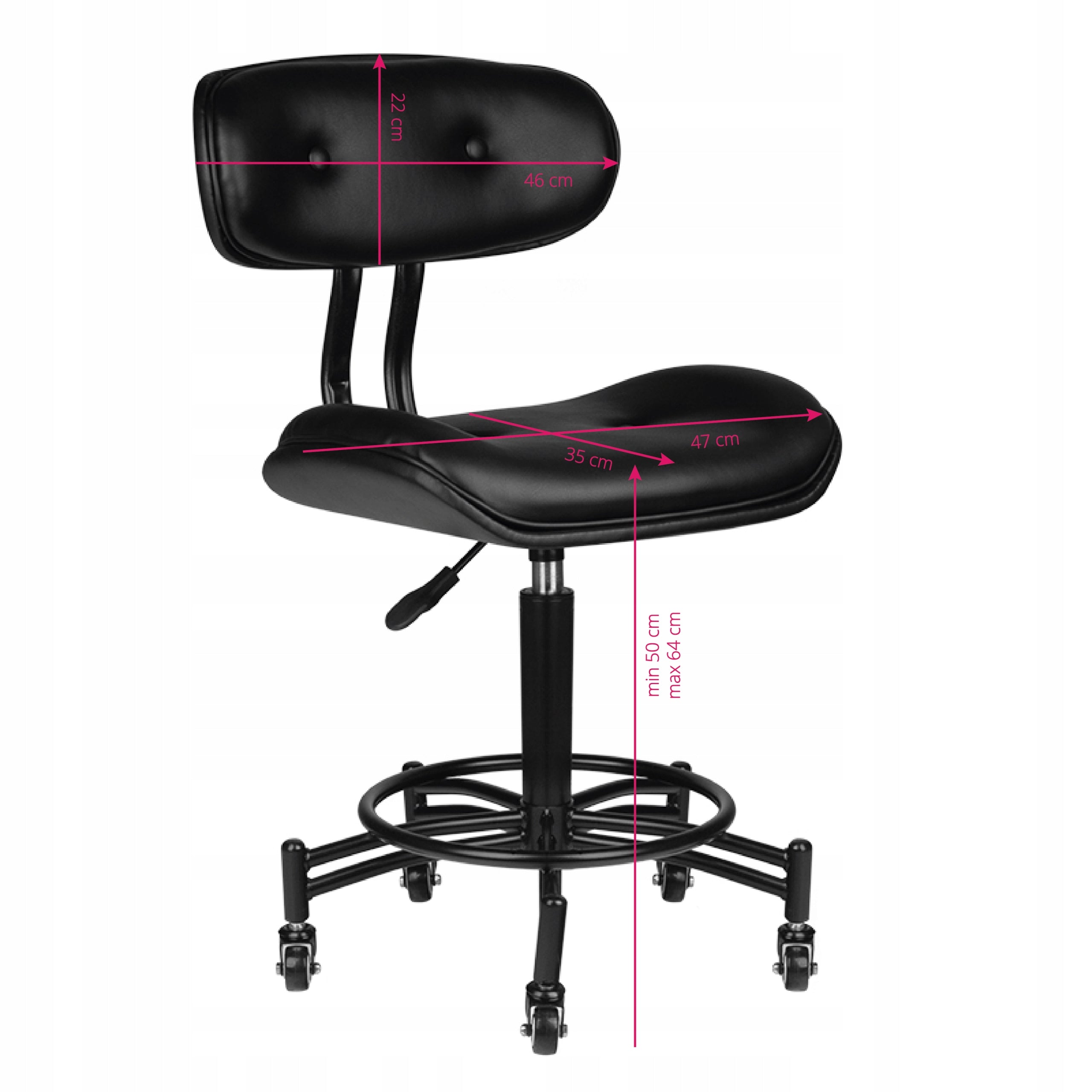 Gabbiano stool Florence black Upholstery color black