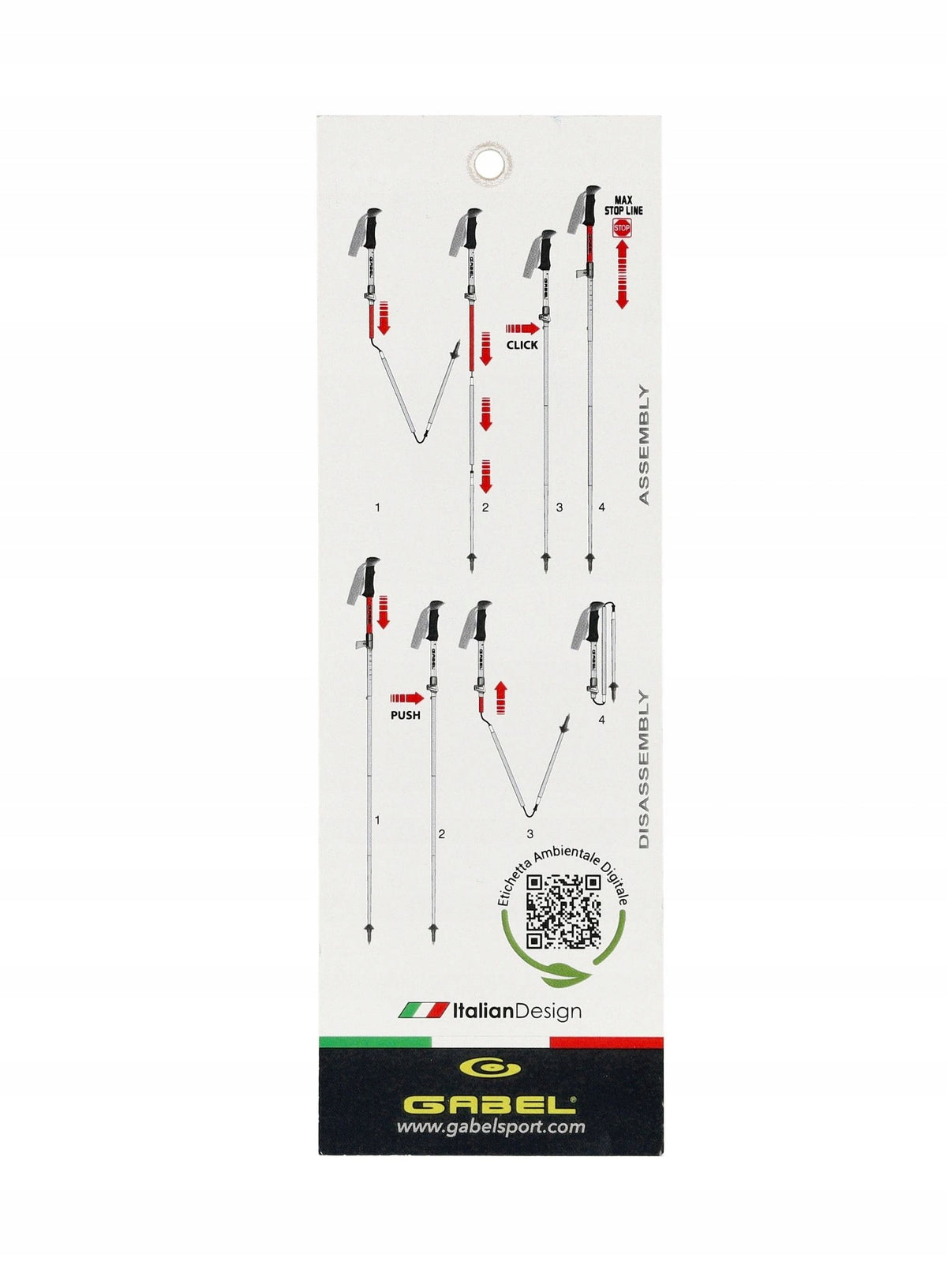 Gabel Wrd Wired Nordic walking poles 110-130 cm Length when folded 37 cm