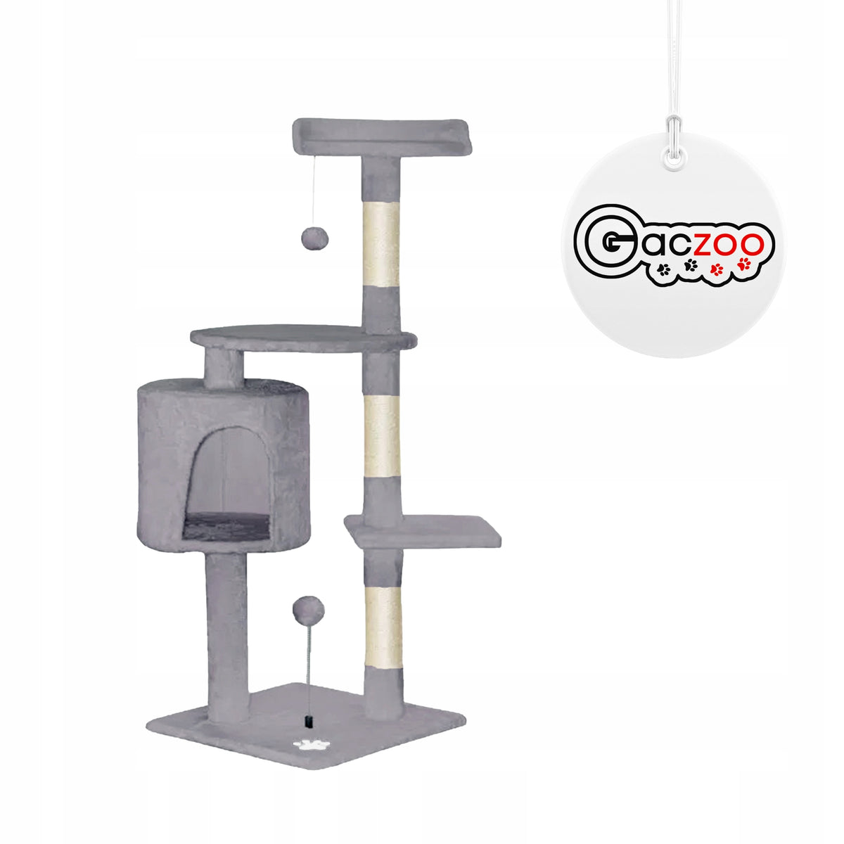 Gaczoo Cat scratcher large tower bed 40 x 40 x 116 cm light grey EAN (GTIN) 5901315470463