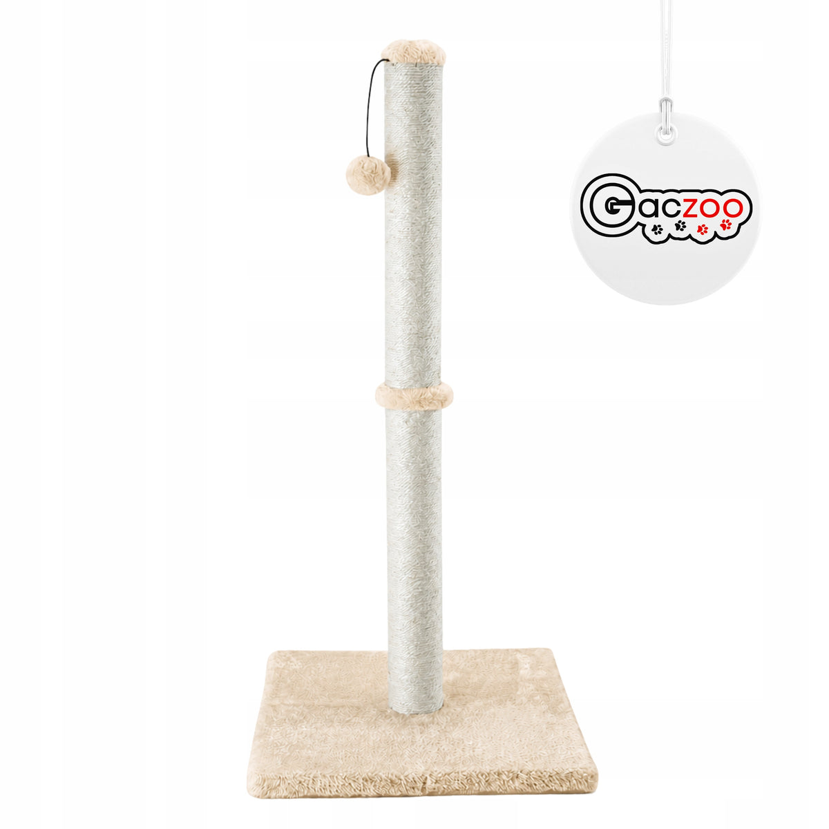Gaczoo Cat scratcher post with ball 40 x 40 x 72 cm beige Packaging status original