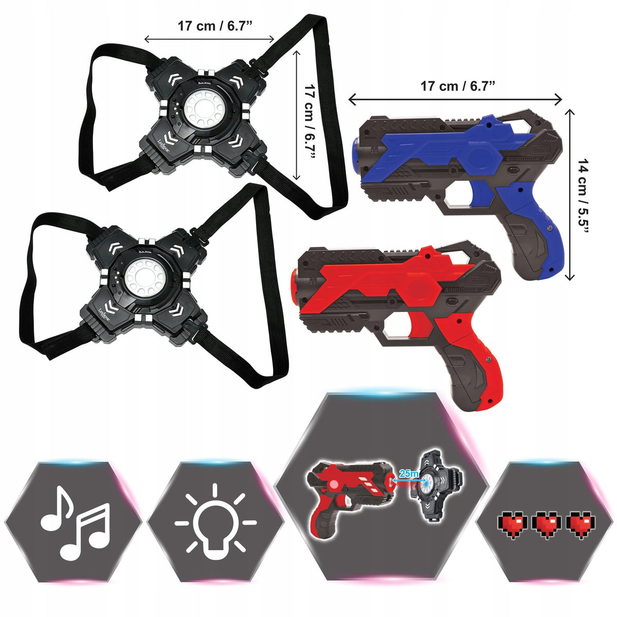 Galactic Battle Set laser game 2 laser GUNS 25m armor Manufacturer code JG250