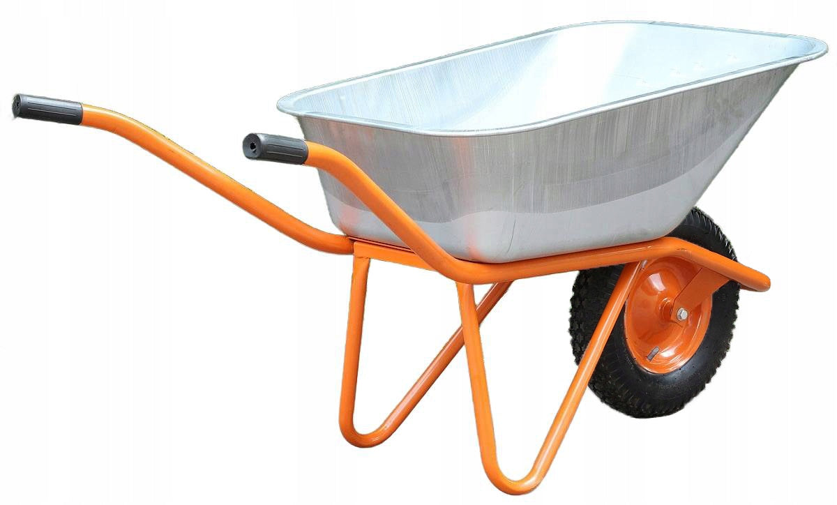 Galvanized Garden Single Wheel Barrel Pressed 100L / 140L Wheels number 1