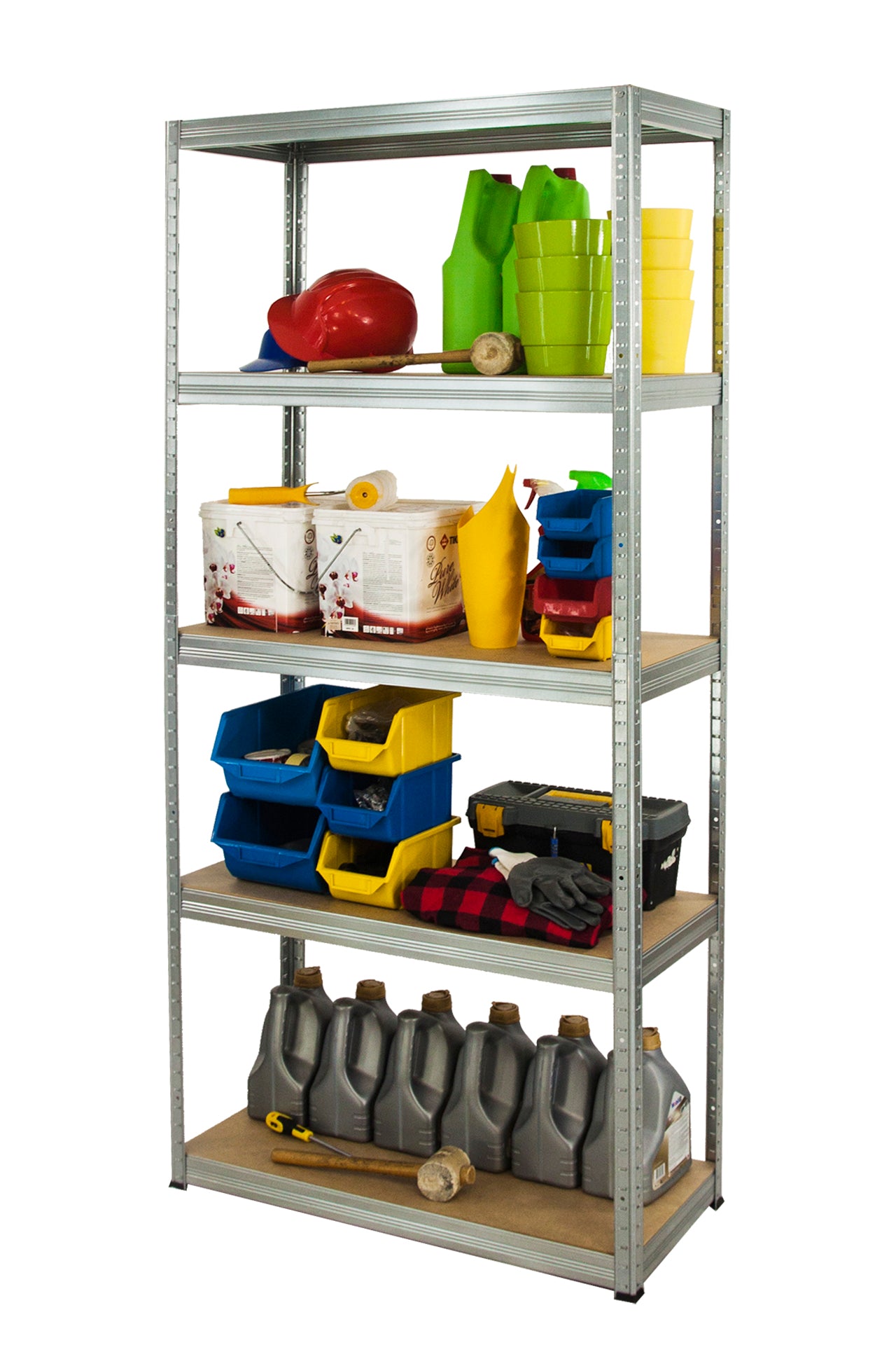 Galvanized Metal Storage Rack HELIOS 213x100x45cm 5Px175kg SOLID Manufacturer no brand