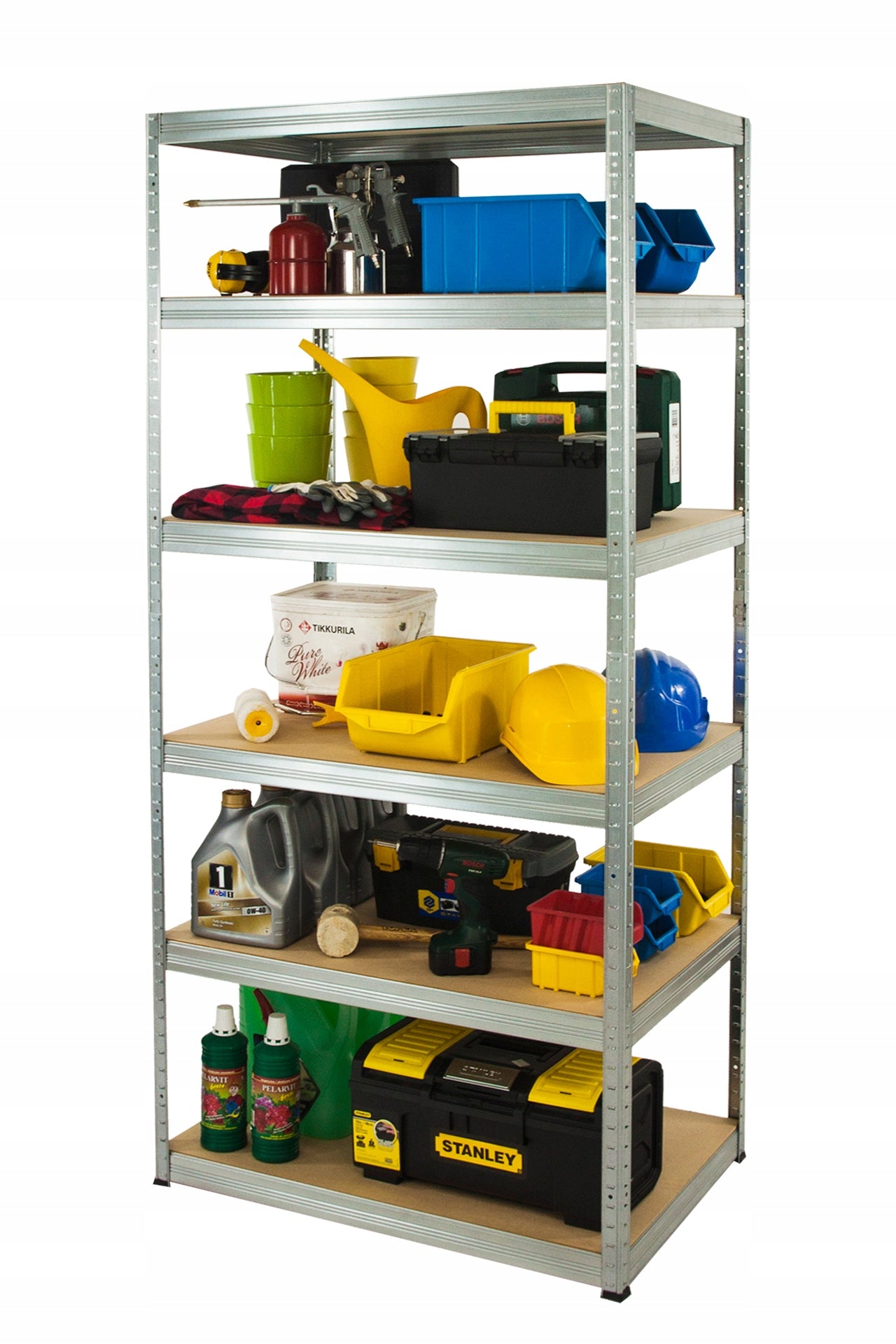 Galvanized Metal Storage Rack HELIOS 213x120x60cm 6Px175kg SOLID Packaging status original