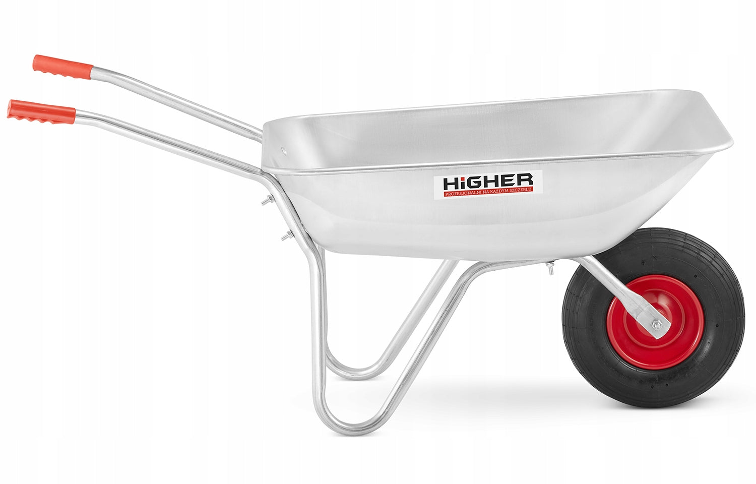 Galvanized garden wheelbarrow 125 L light steel 150 kg HIGHER Brand Higher