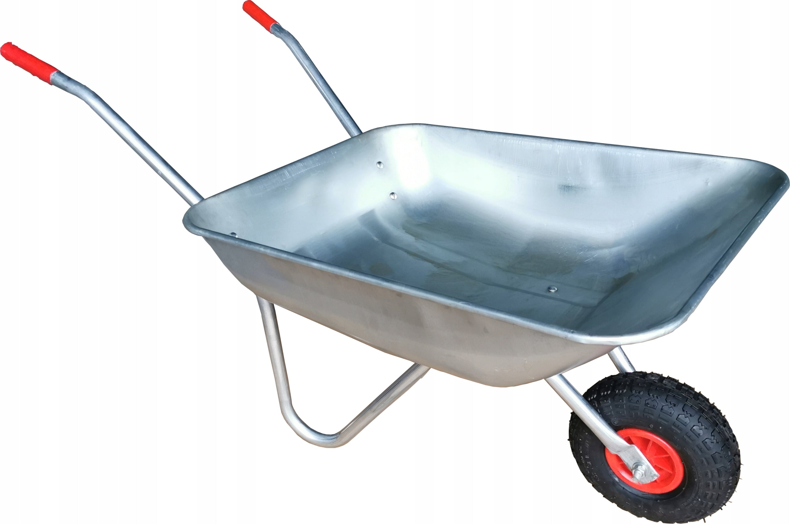Galvanized garden wheelbarrow – light, solid, pumped wheel