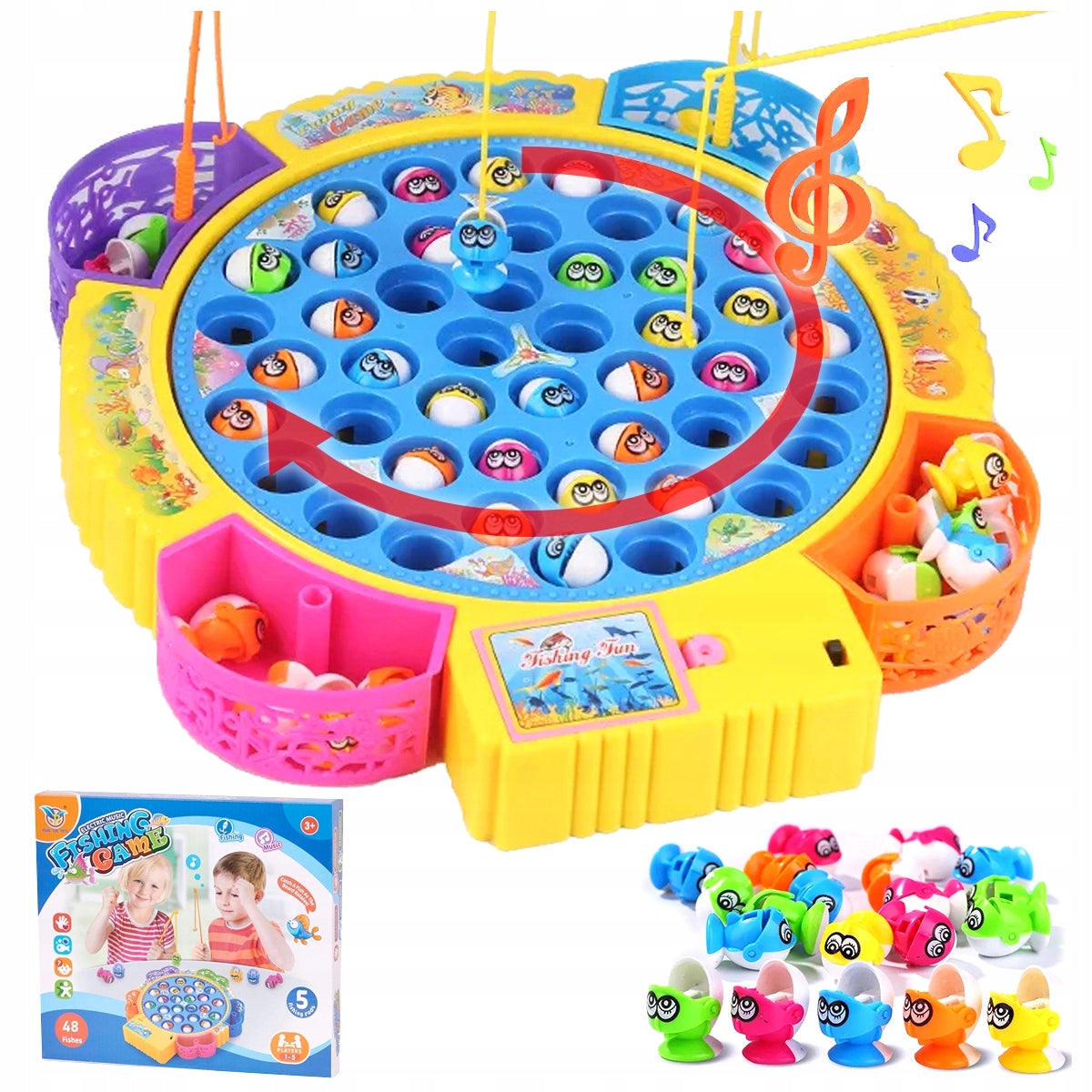 Game Fishing Arcade Fishing 45 Pcs + 4 Fishing Rods Music