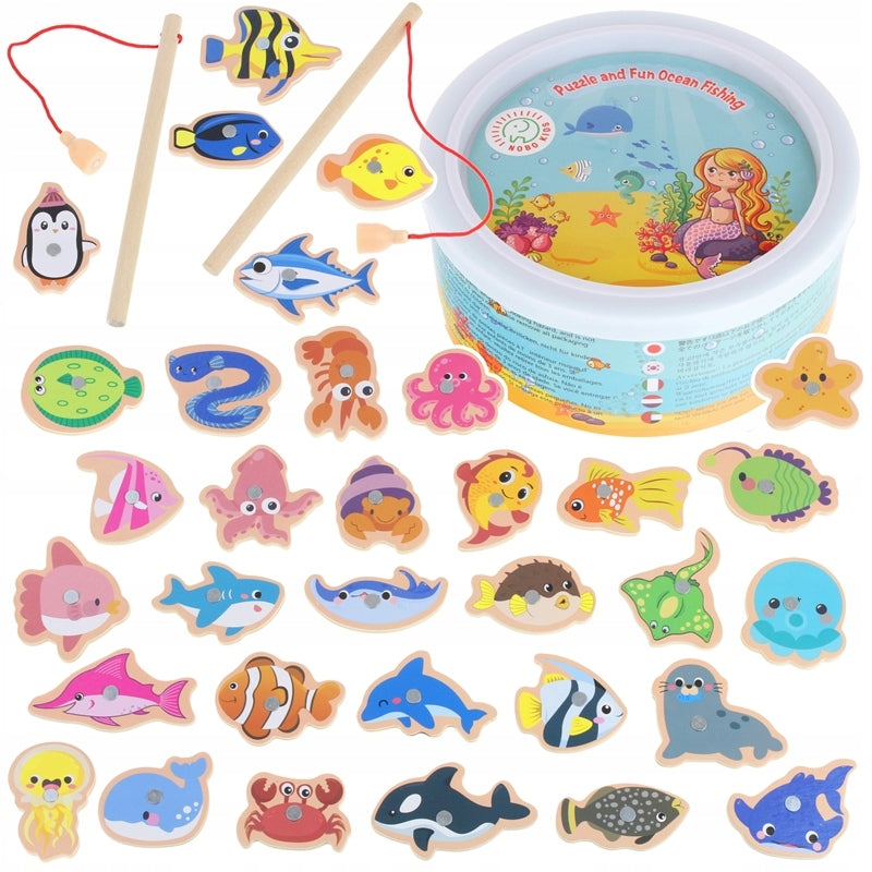 Game Fishing on Magnet Wooden Arcade Game Fishing Rod for Kids