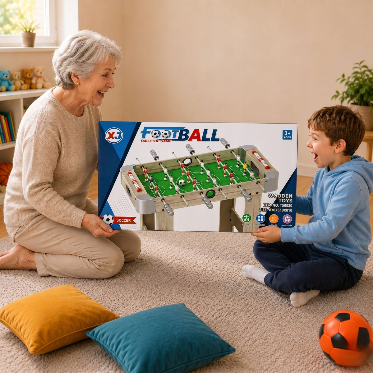 Game Table football on frame 70cm wooden football for children 3+ Manufacturer code popularna gra piłkarzyki