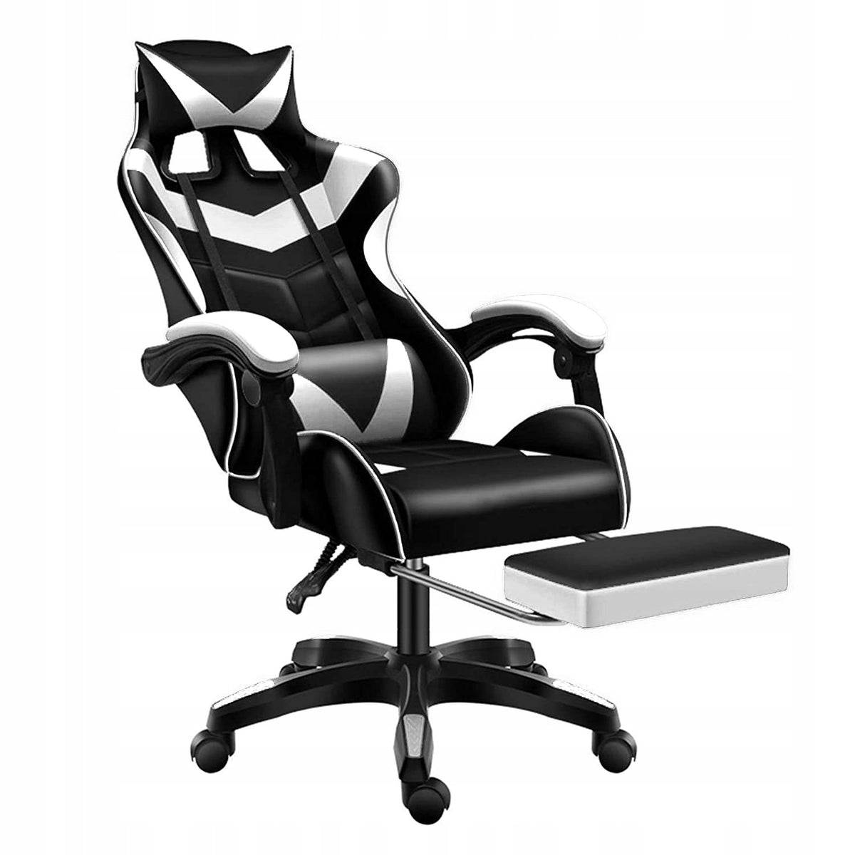 Gaming Chair with Back Massage Computer SWIVEL for Player + Footrest!