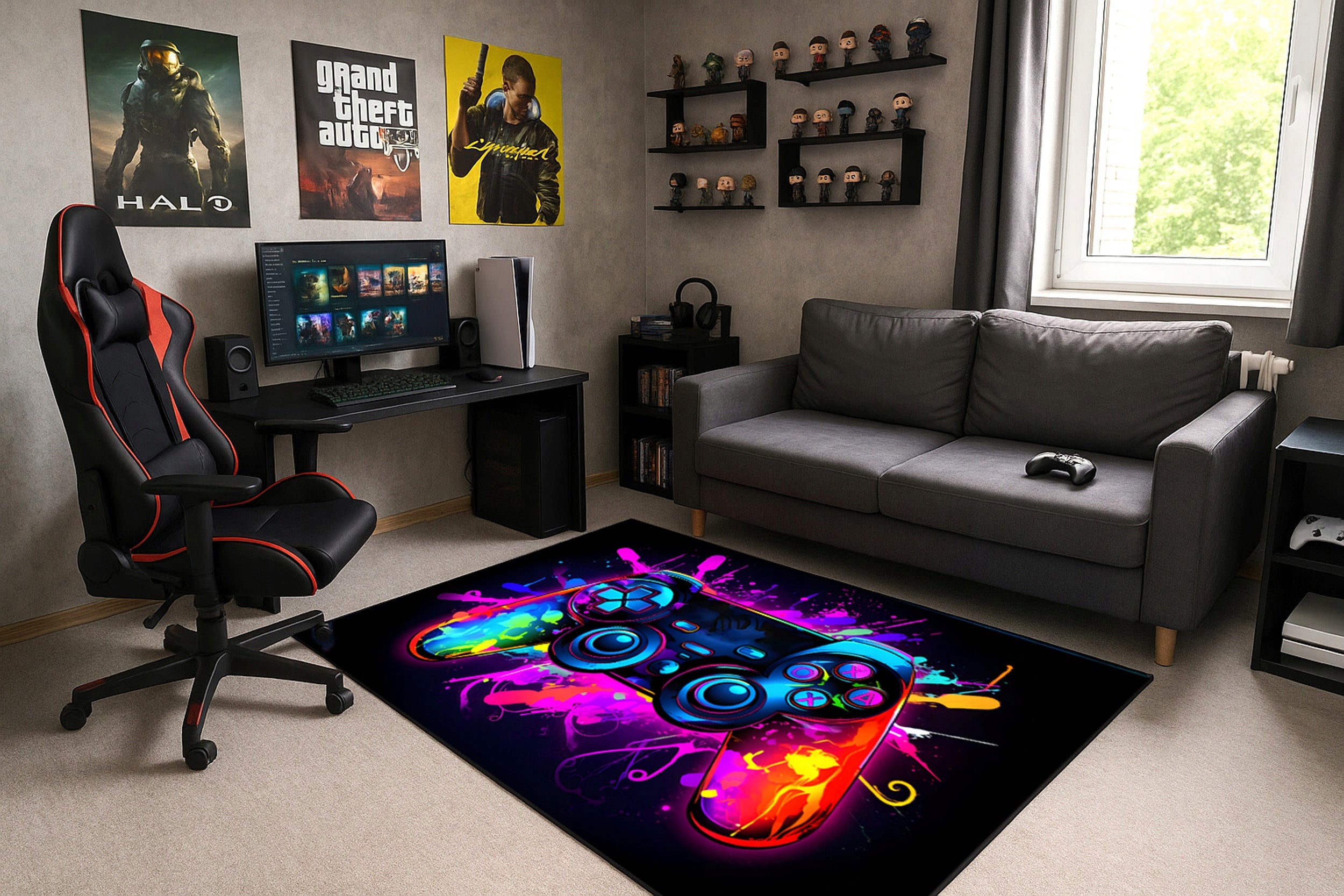 Gaming Rug 200x300 Player Mat Under Chair Non-Slip Color Pad Brand Strado