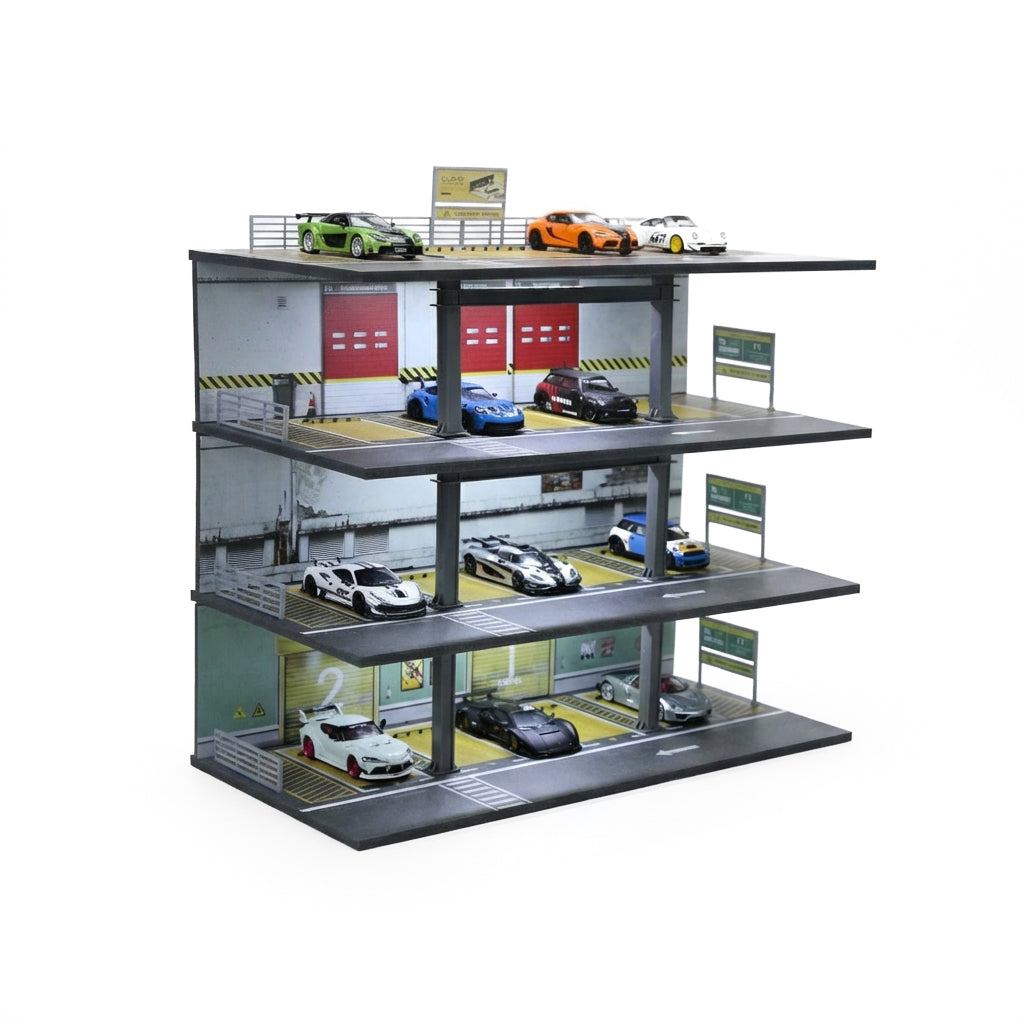 Garage Diorama Parking 1:64 LED For Models 4 Levels - MoreArt