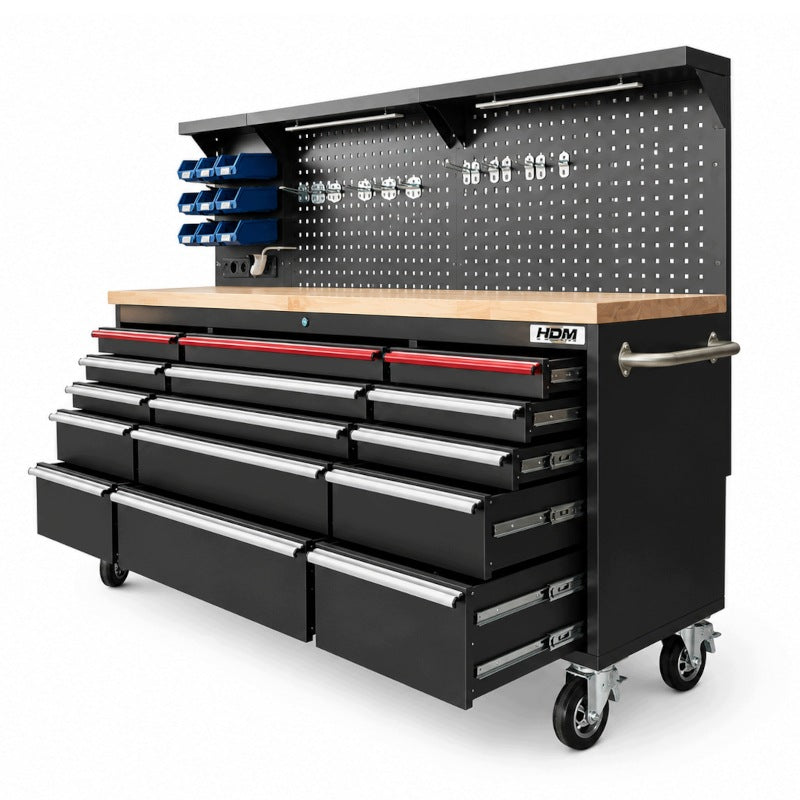 Garage Furniture Workshop Trolley Cabinet Table XXL ON WHEELS LED HOOKS HDM Manufacturer code 24282