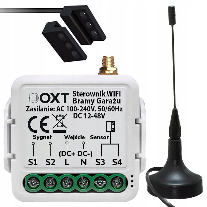 Garage Gate Controller with Sensor 5m and Antenna 1m AC/DC WiFi TUYA Module OXT