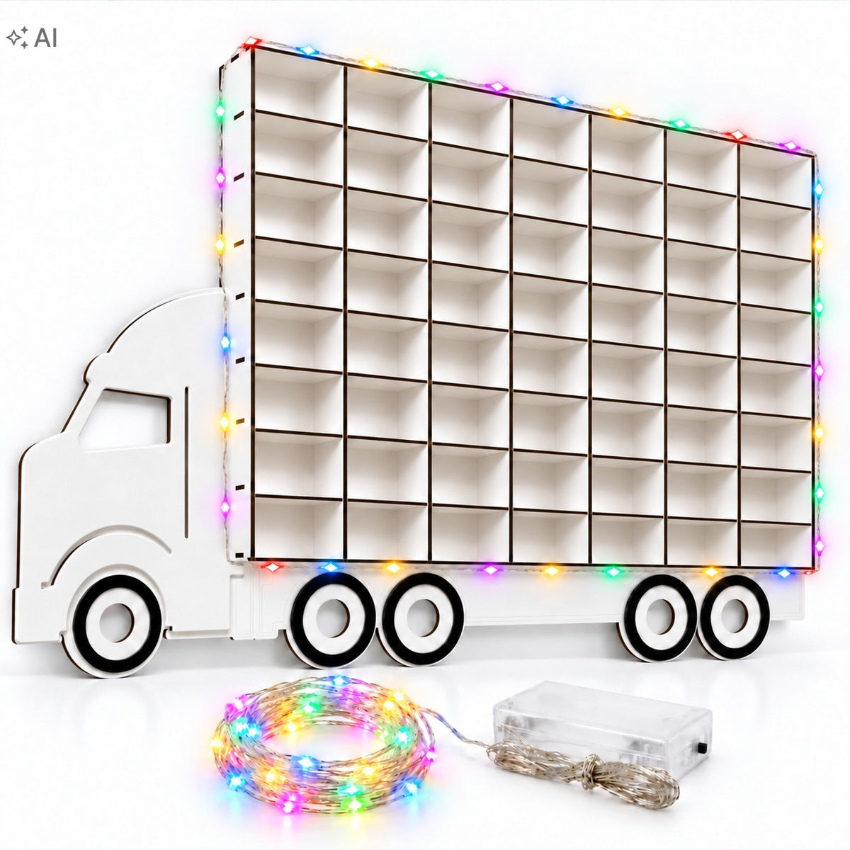 Garage for resoraki wall organizer 90x59 cm white cars + LED lights
