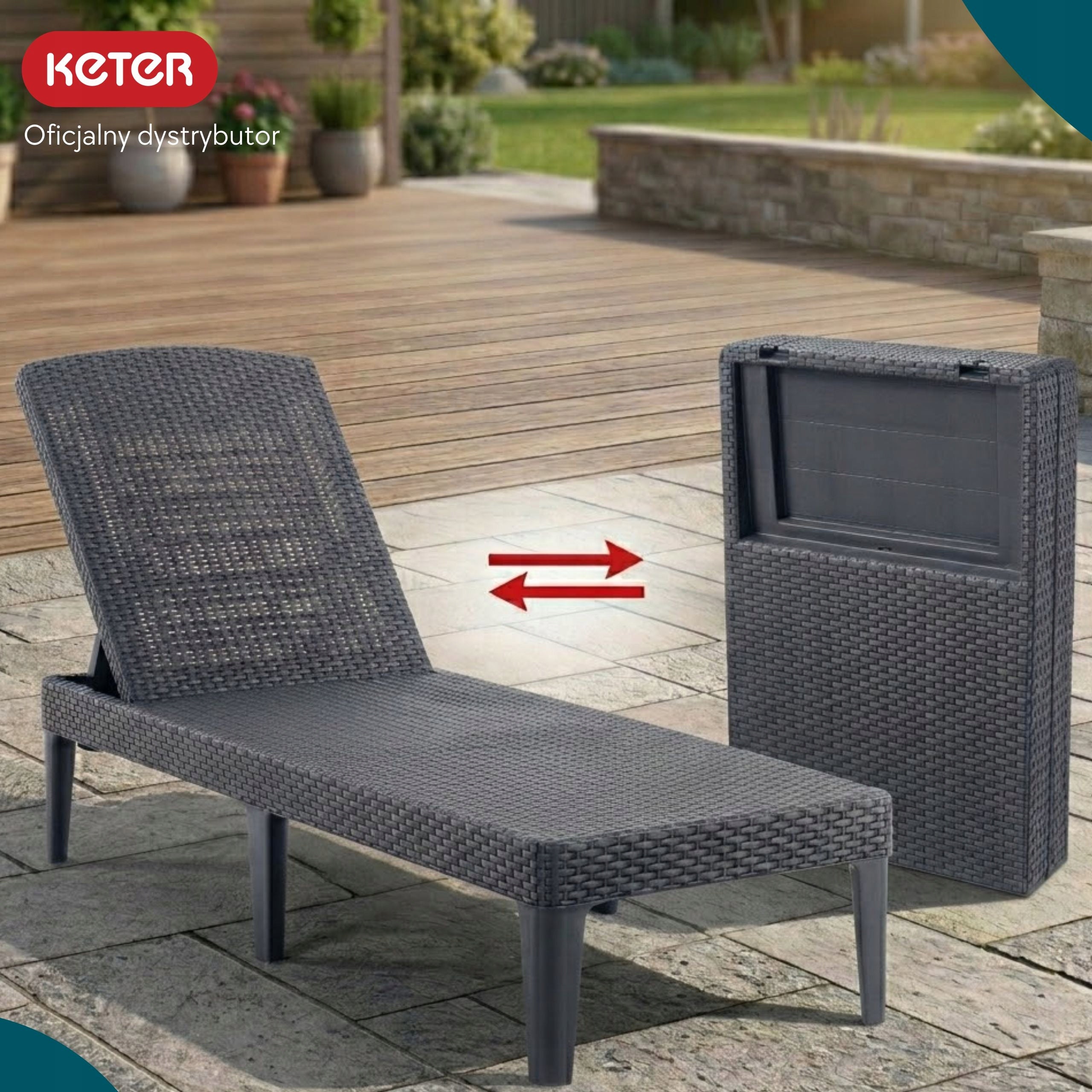 Garden Beach Lounger for Swimming Pool Terrace JAIPUR GRAPHITE Manufacturer code 006330