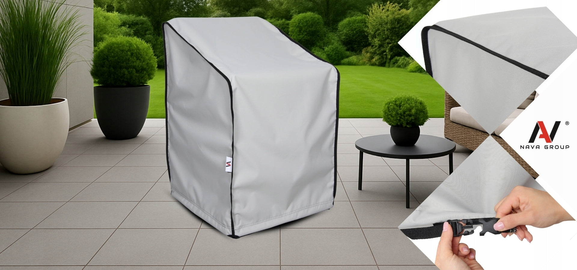 Garden Chair Cover Waterproof Tarpaulin Chair Strong Length 75 cm