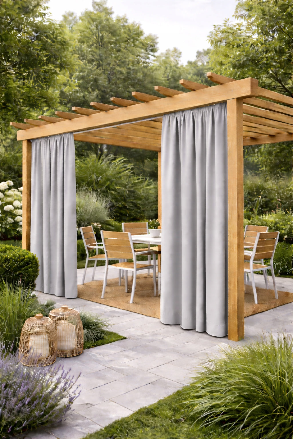 Garden Curtain 155x200 Waterproof For Pergola Gazebo Terrace For Tunnel Frog Manufacturer code zasłona zewnętrzna 155x200 jasny szary